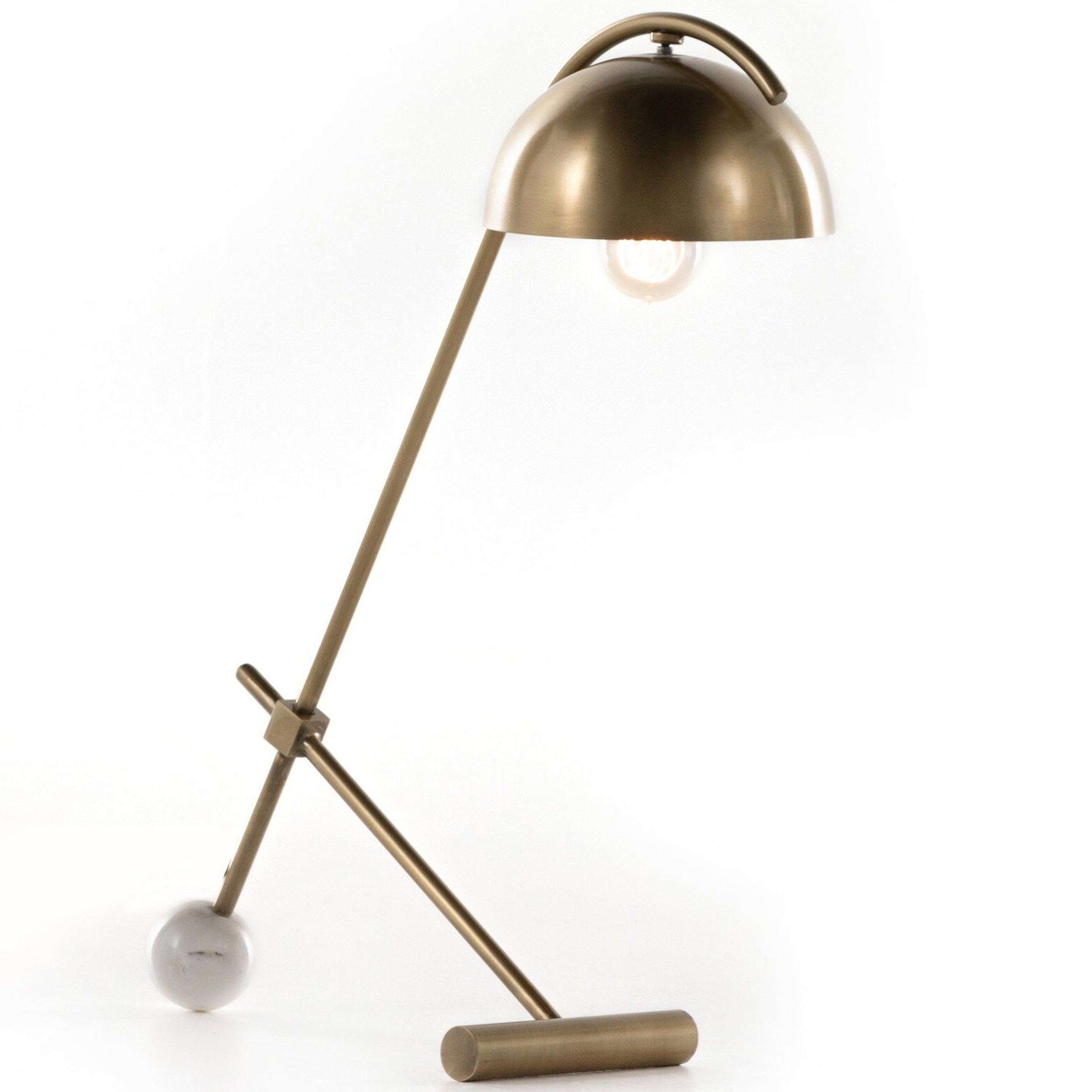 Becker Table Lamp, Charcoal and White Marble