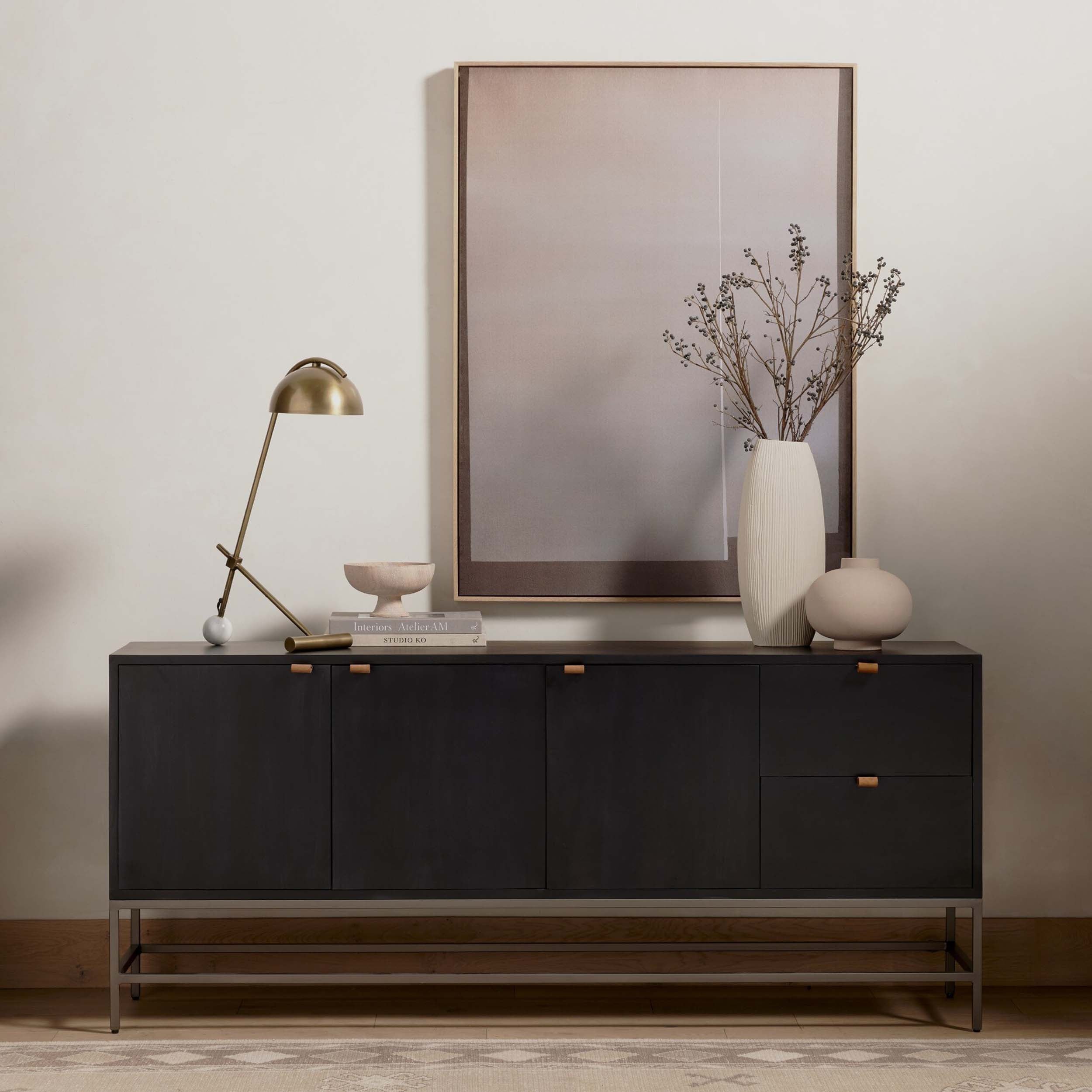 Becker Table Lamp, Charcoal and White Marble