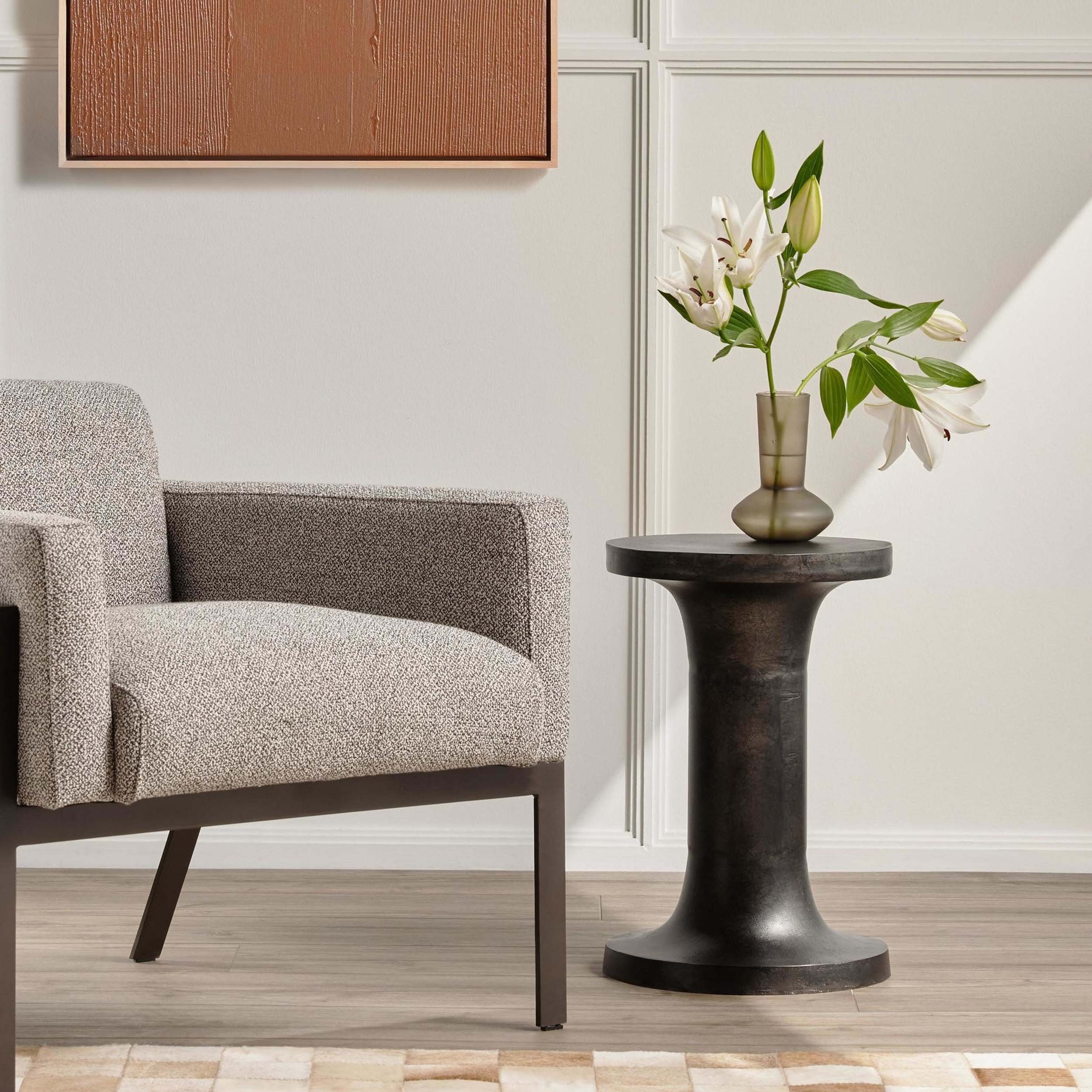 Gino End Table, Raw Black