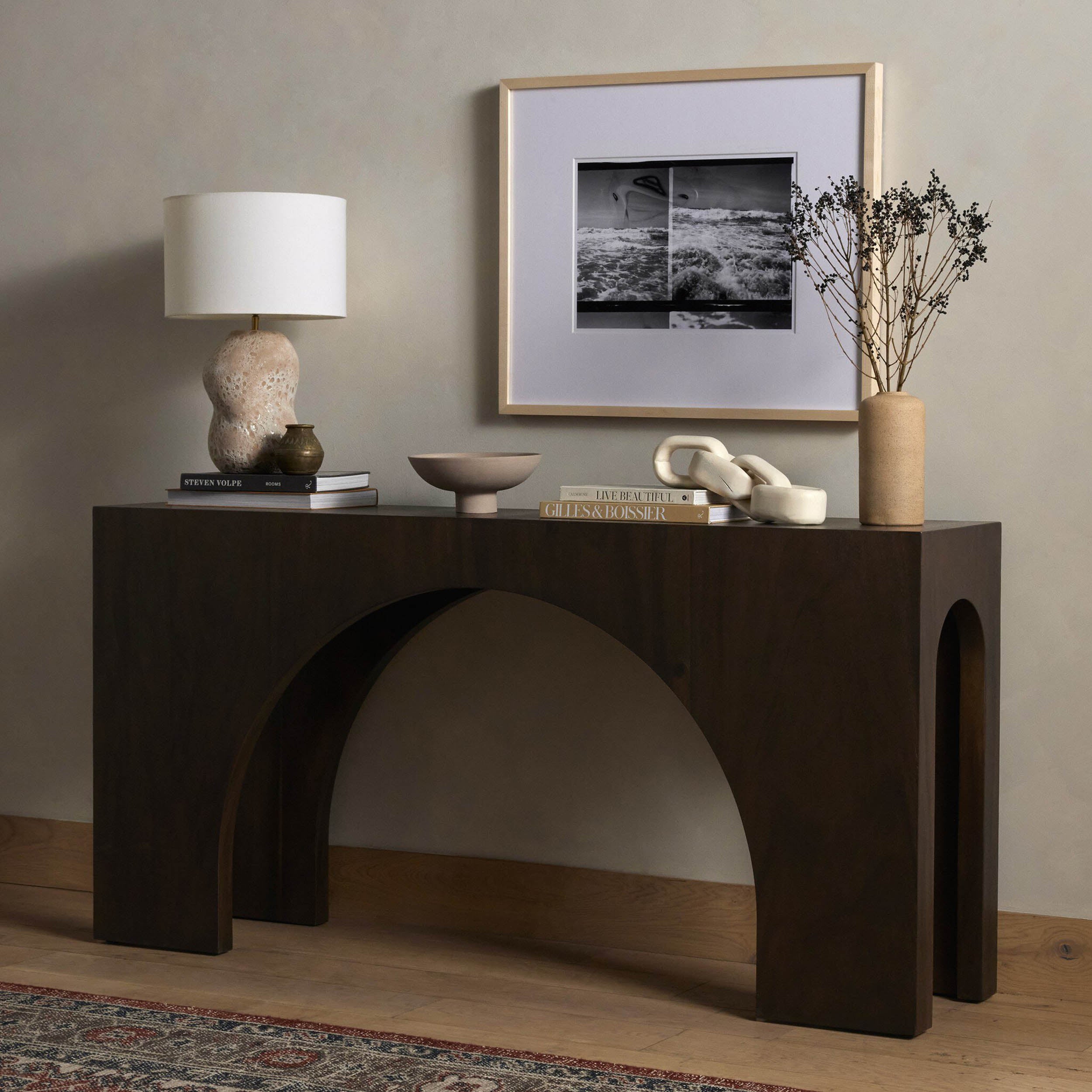 Fausto Console Table, Smoked Guanacaste