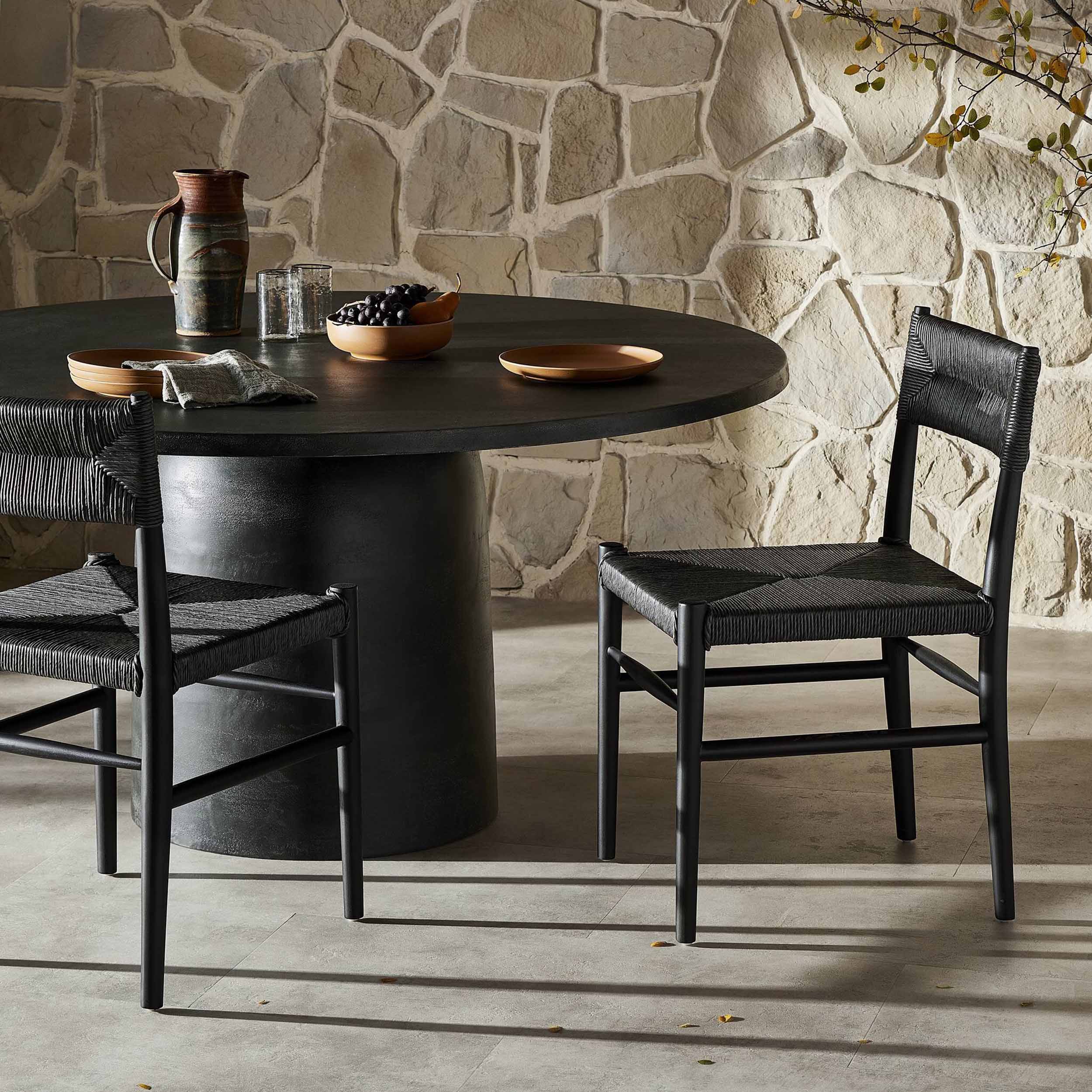 Lomas Outdoor Dining Chair, Vintage Coal