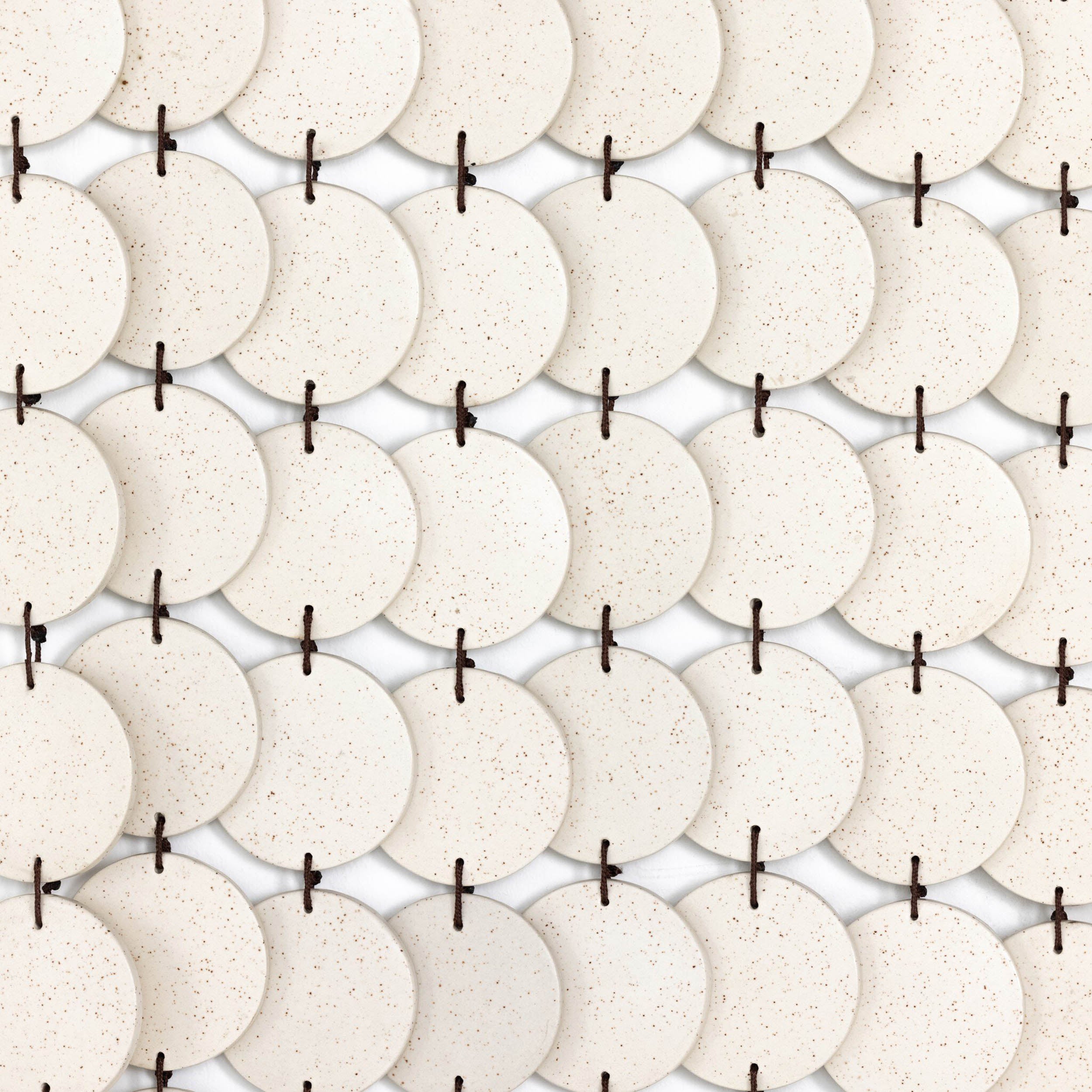 Ceramic Wall Hanging, Speckled Cream Ceramic