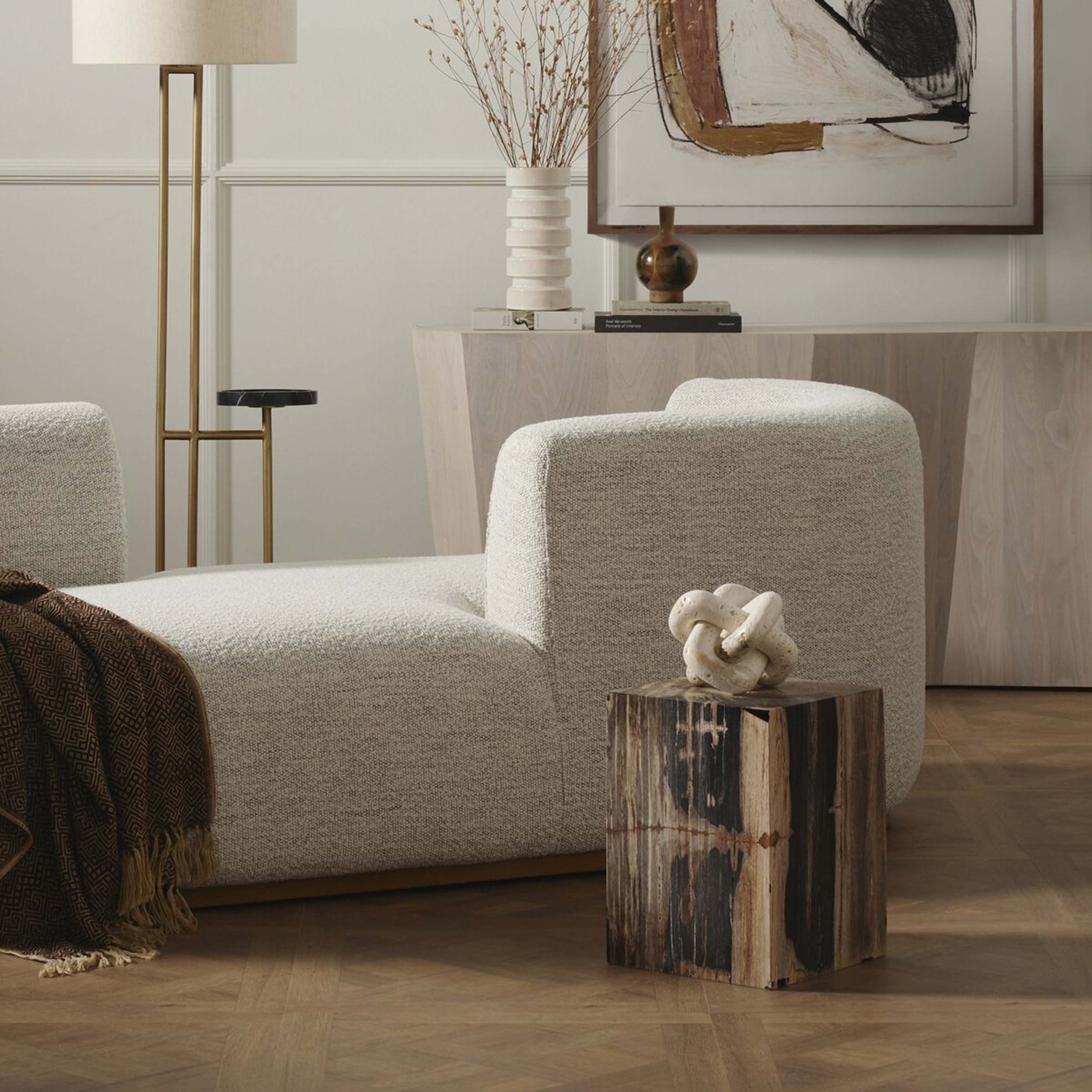 Buck End Table, Dark Petrified Wood