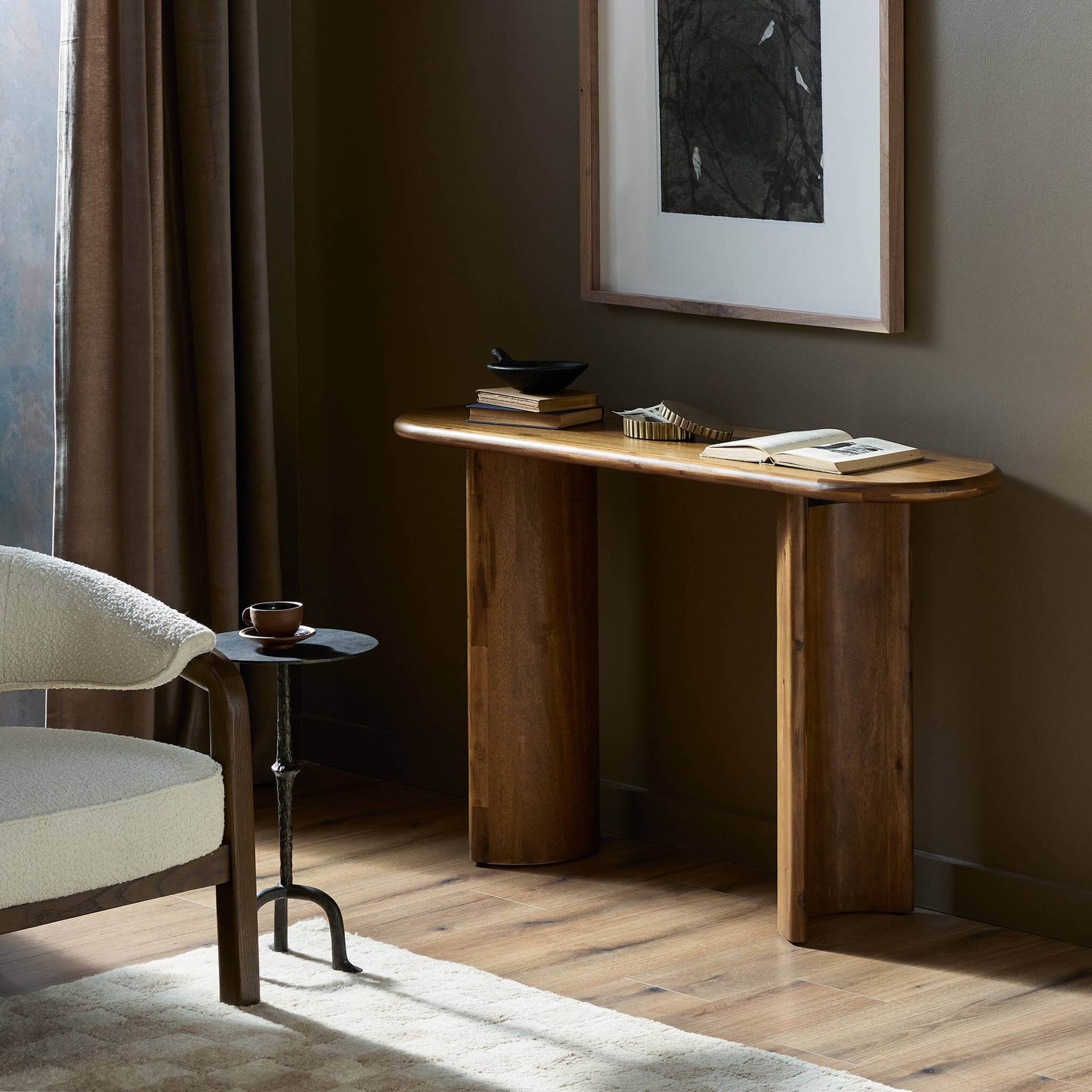 Paden Console Table, Seasoned Brown Acacia