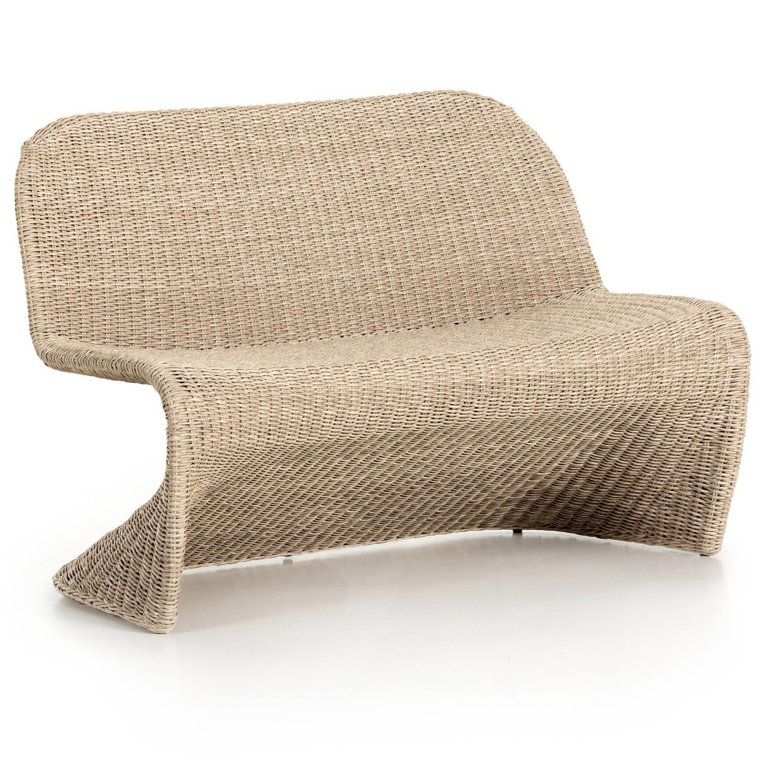 Portia Outdoor Dining Bench, Vintage White
