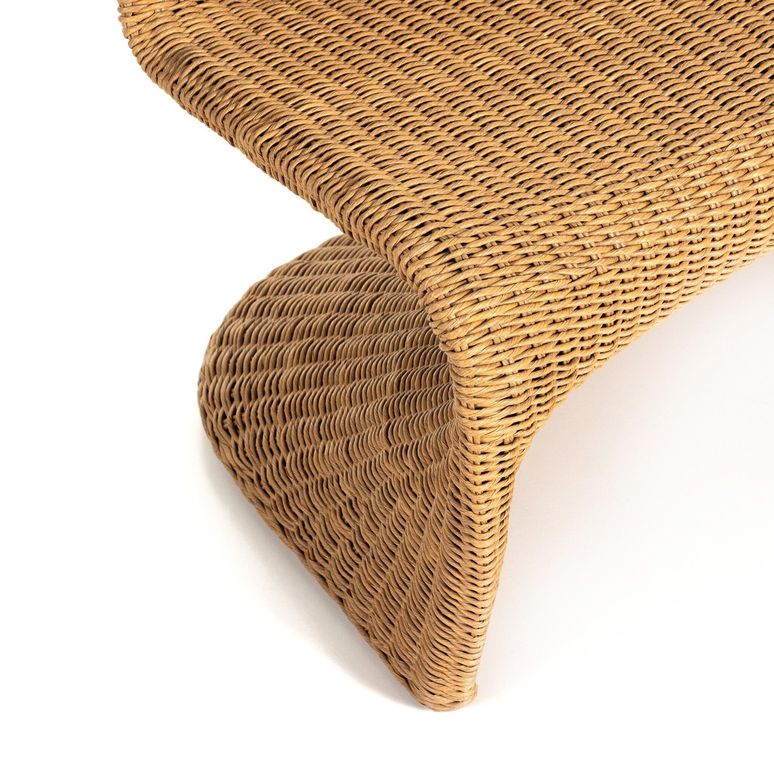 Portia Outdoor Dining Bench, Vintage Natural