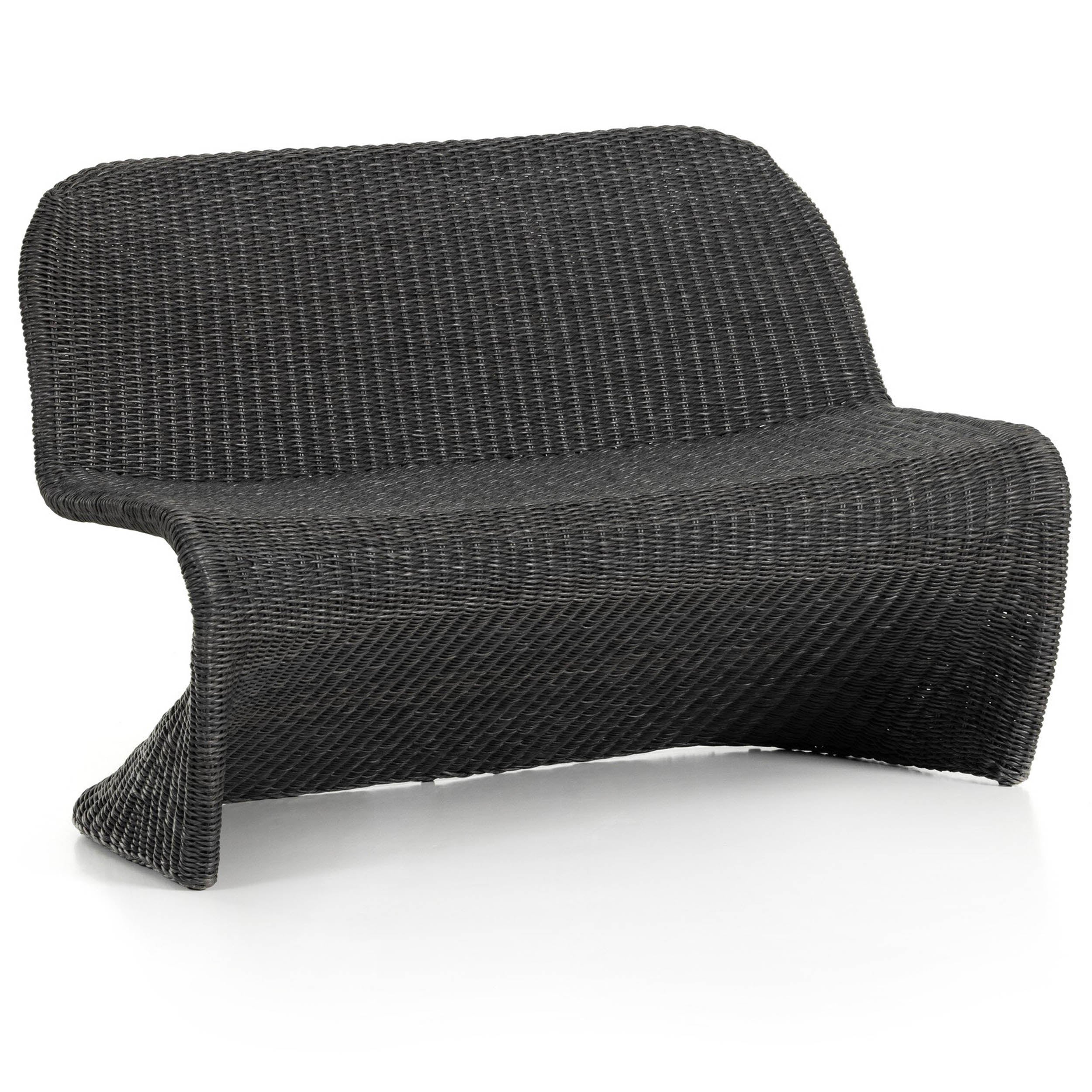 Portia Outdoor Dining Bench, Vintage Coal