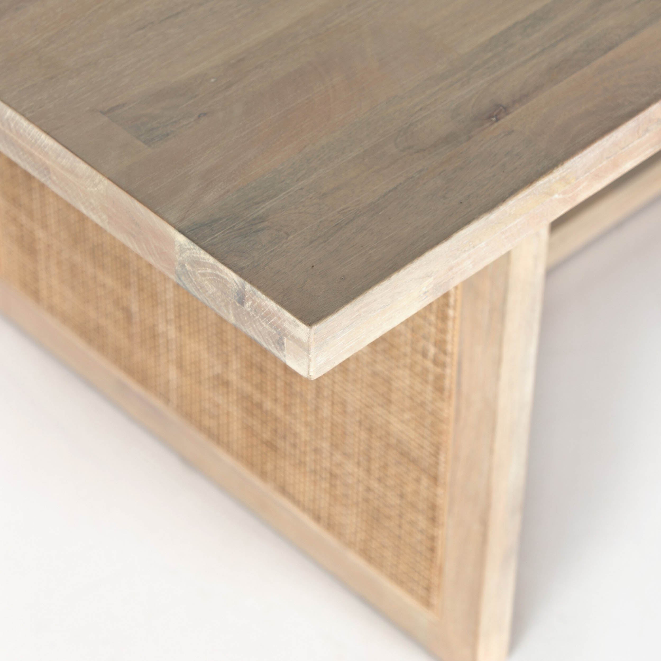 Clarita Dining Table, White Wash Mango
