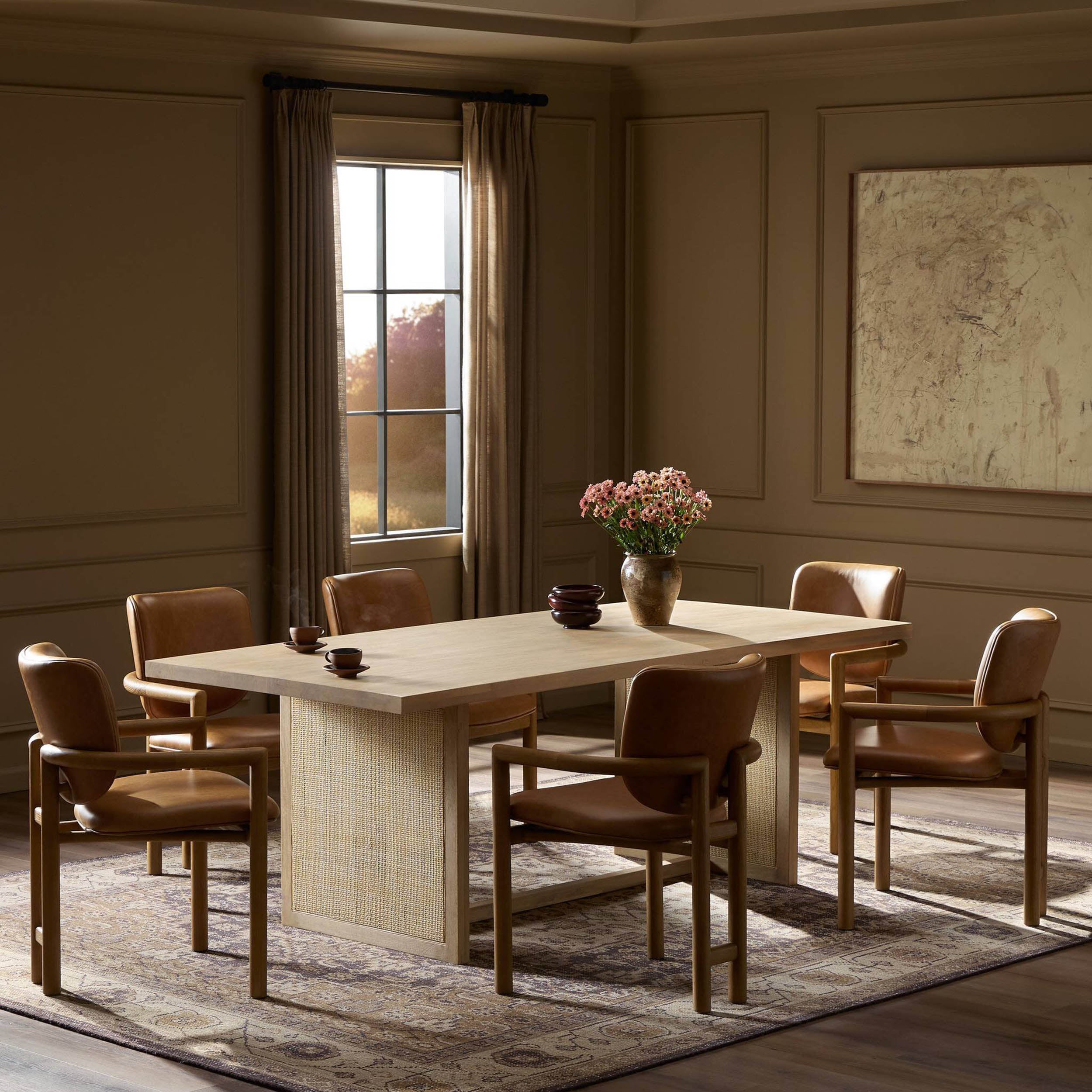 Clarita Dining Table, White Wash Mango