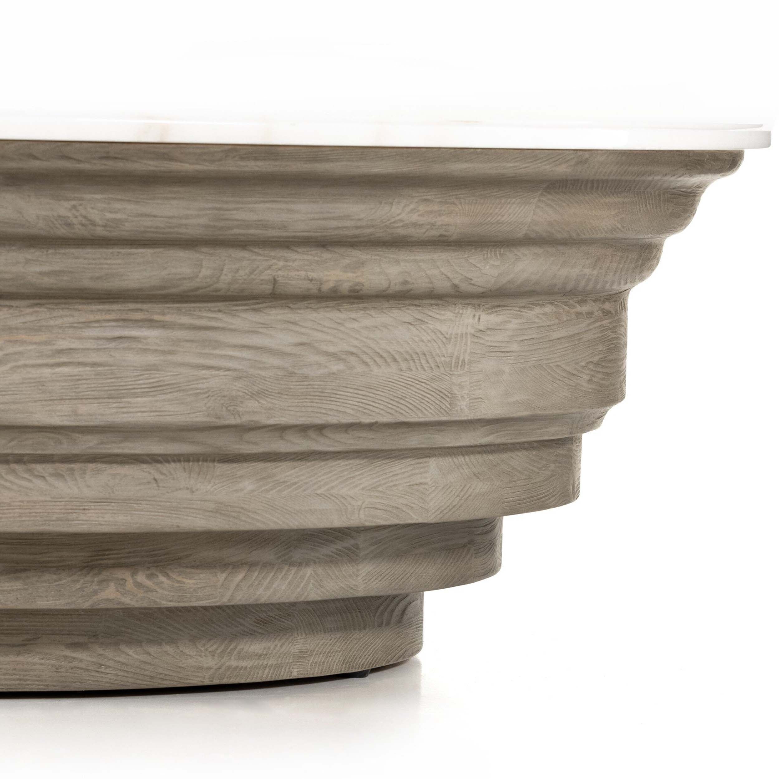 Caldwell Stone Coffee Table, White Marble