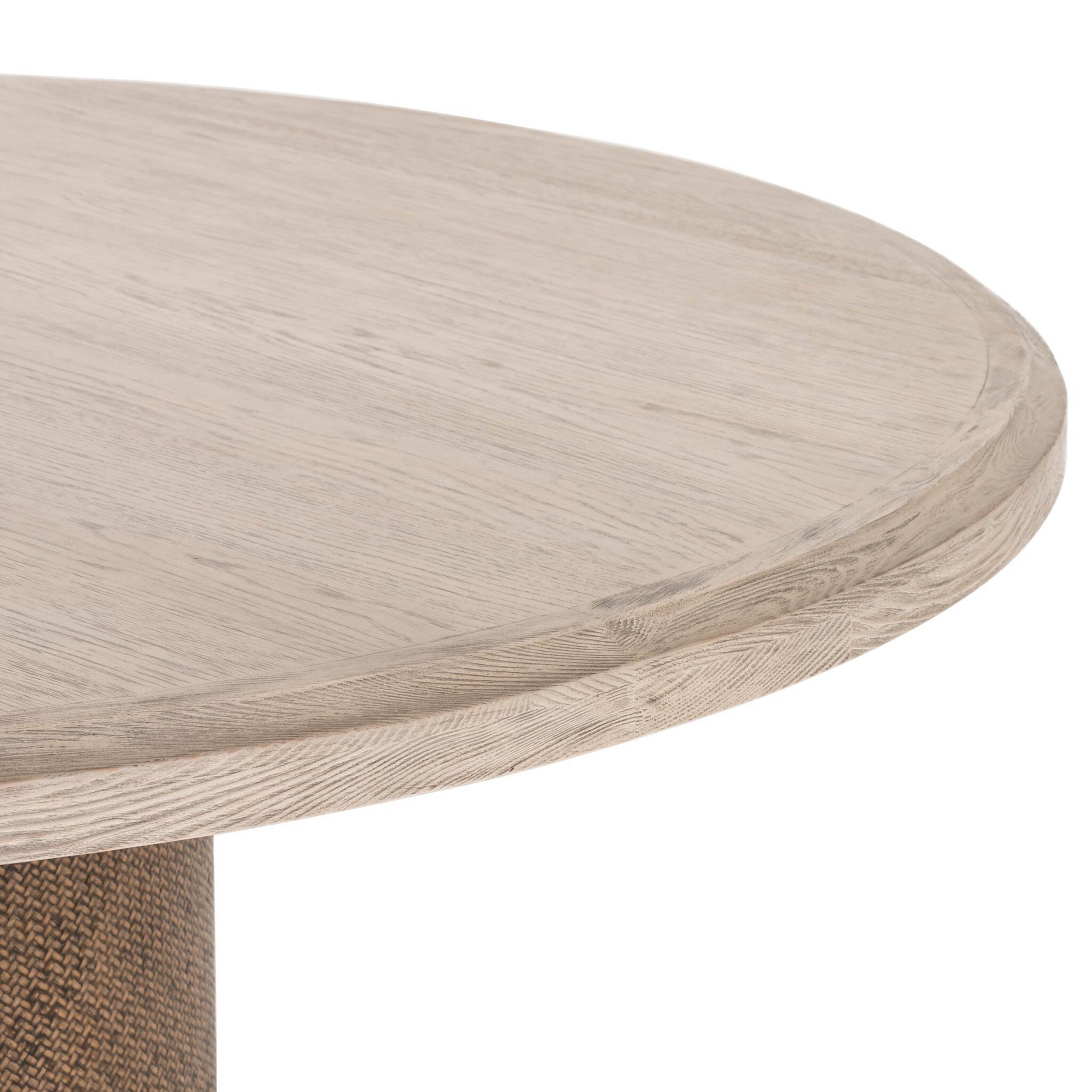 Kiara Round Dining Table, Weathered Blonde Oak Veneer