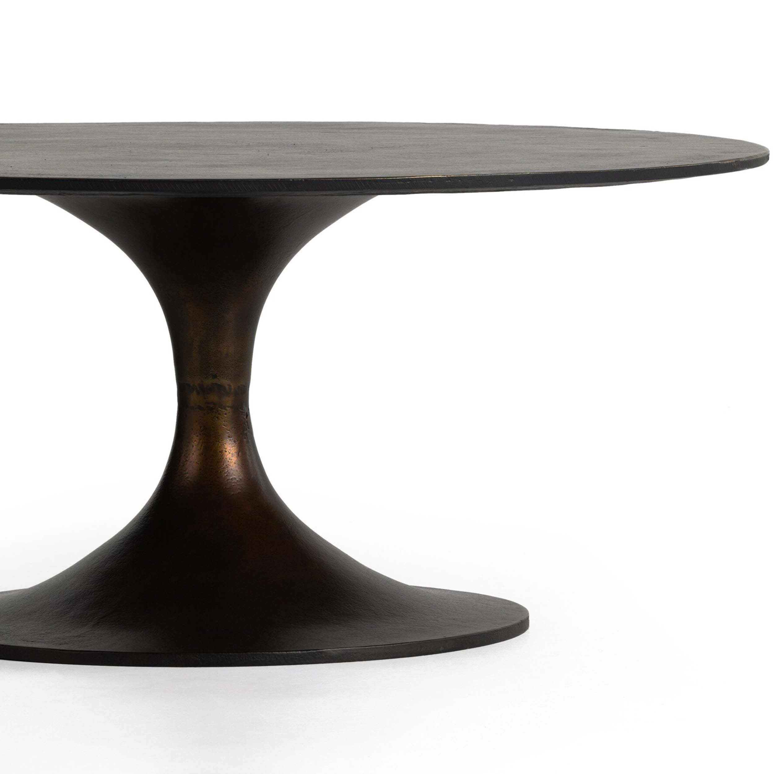 Simone Round Coffee Table, Antique Rust