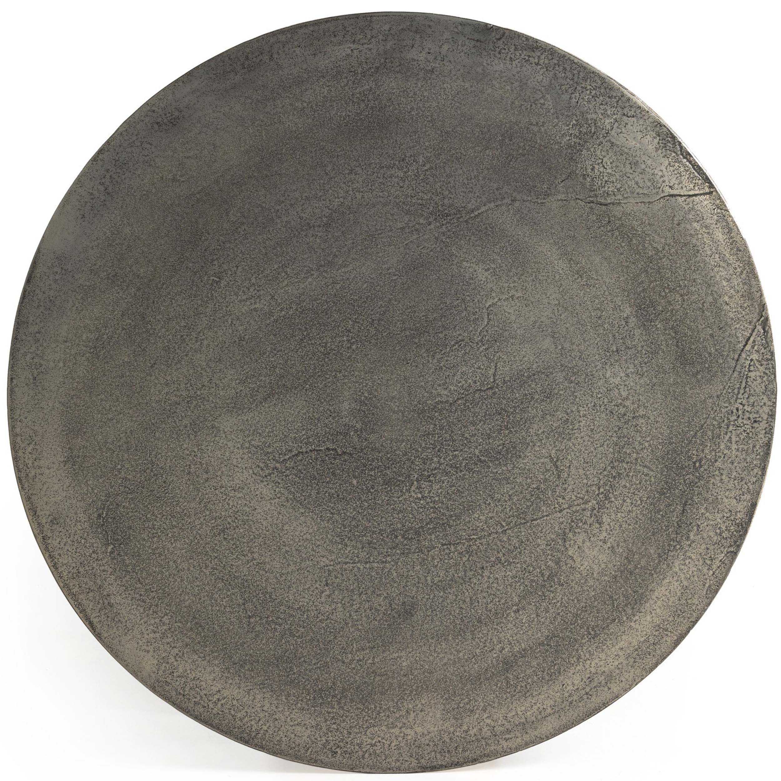 Simone Round Coffee Table, Raw Antique Nickel