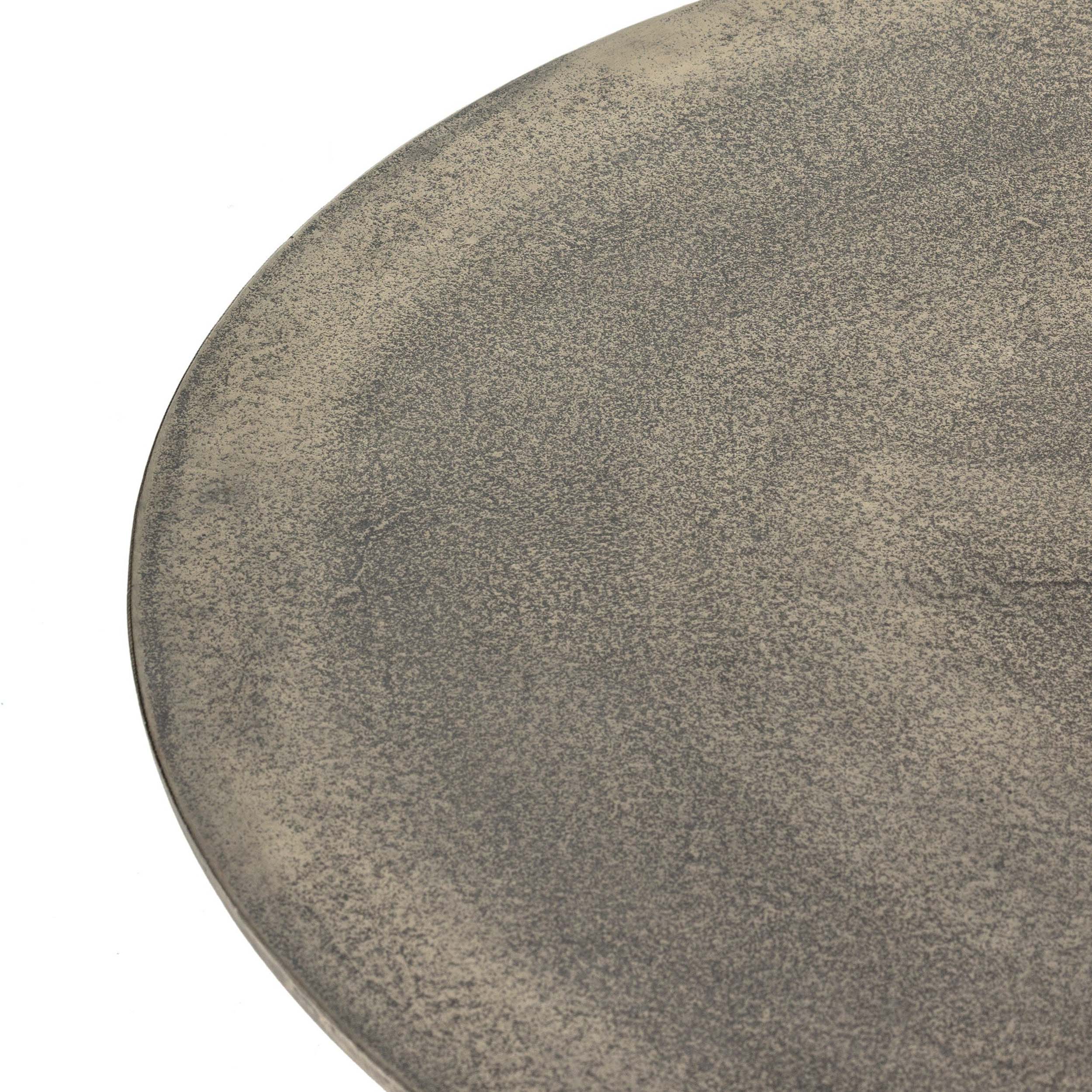 Simone Round Coffee Table, Raw Antique Nickel