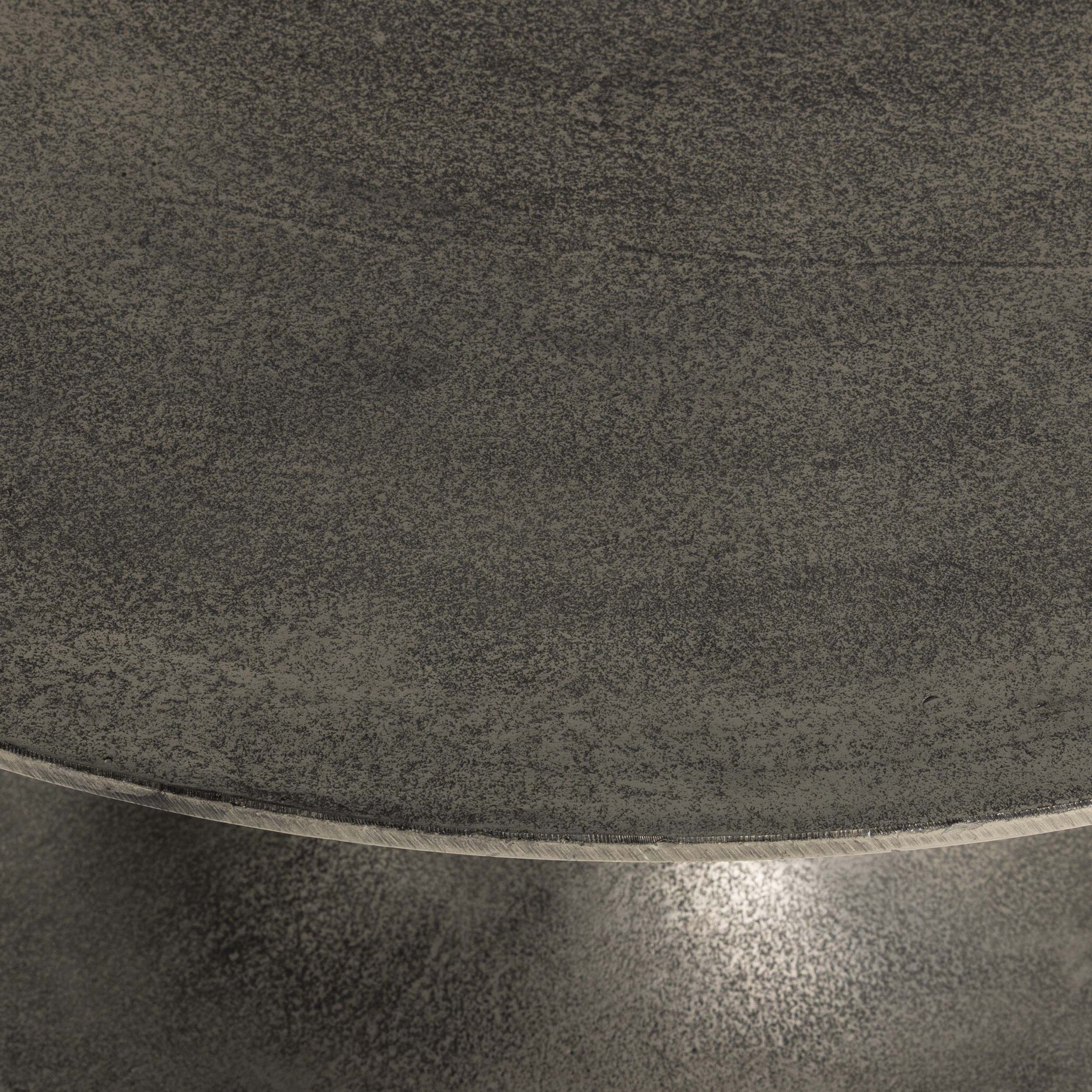 Simone Round Coffee Table, Raw Antique Nickel