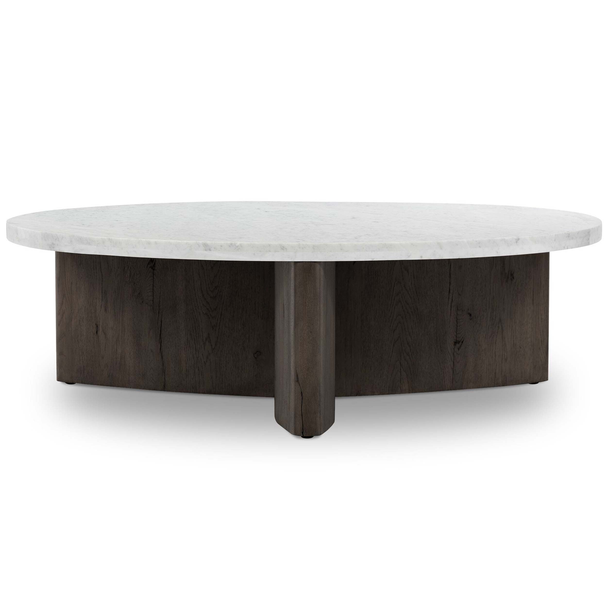 Toli Coffee Table, Italian White Marble, Smoked Black