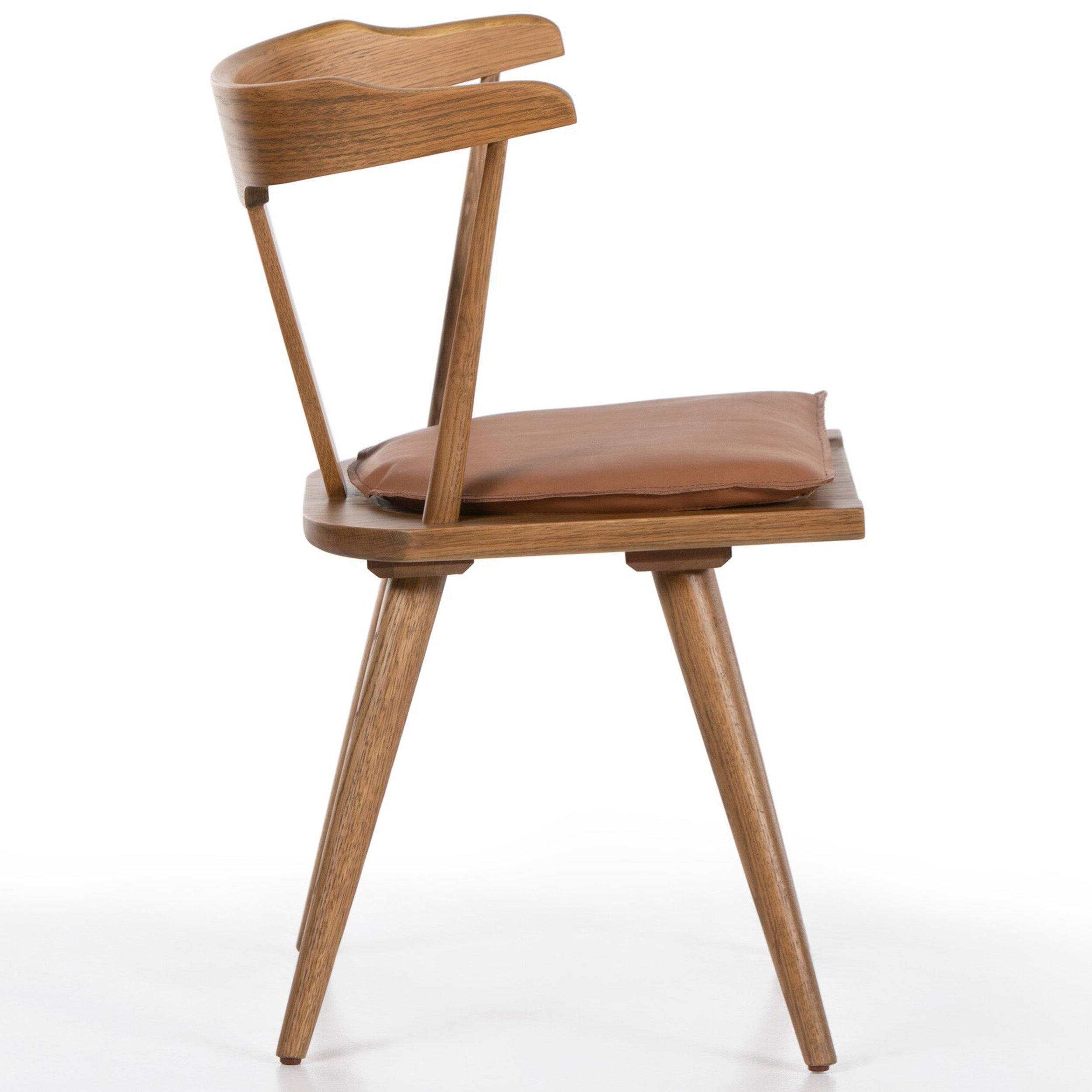 Ripley Dining Chair, Whiskey Saddle, Sandy Oak