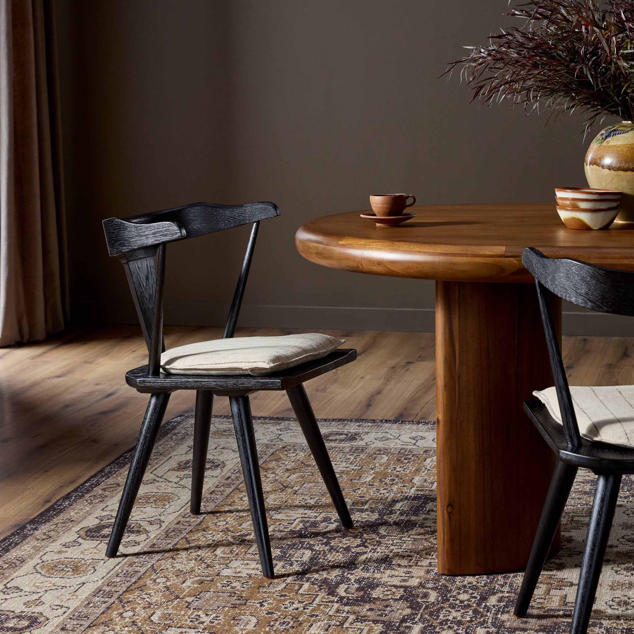 Ripley Dining Chair, Lavon Flint, Black Oak