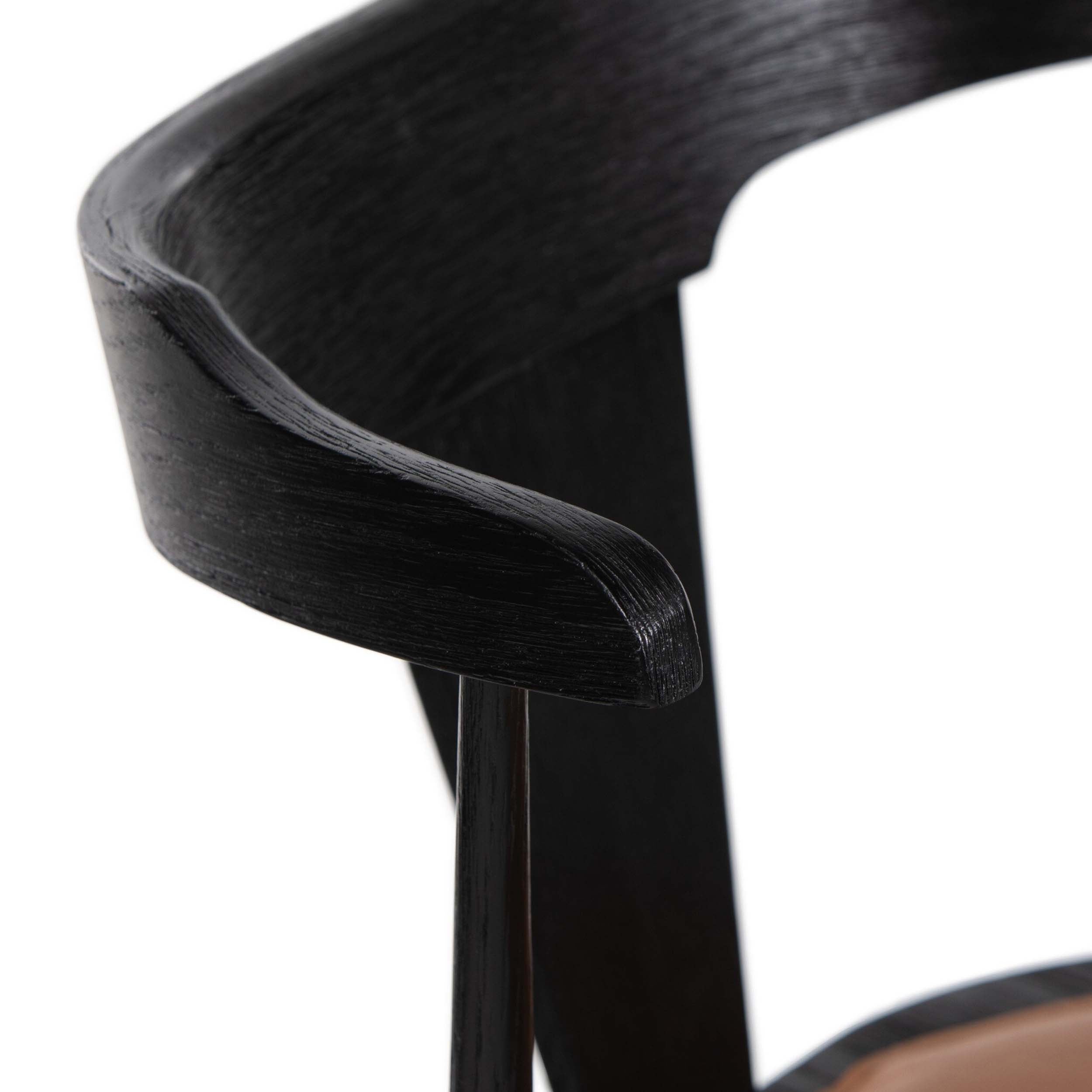 Ripley Bar + Counter Stool, Whiskey Saddle, Black Oak