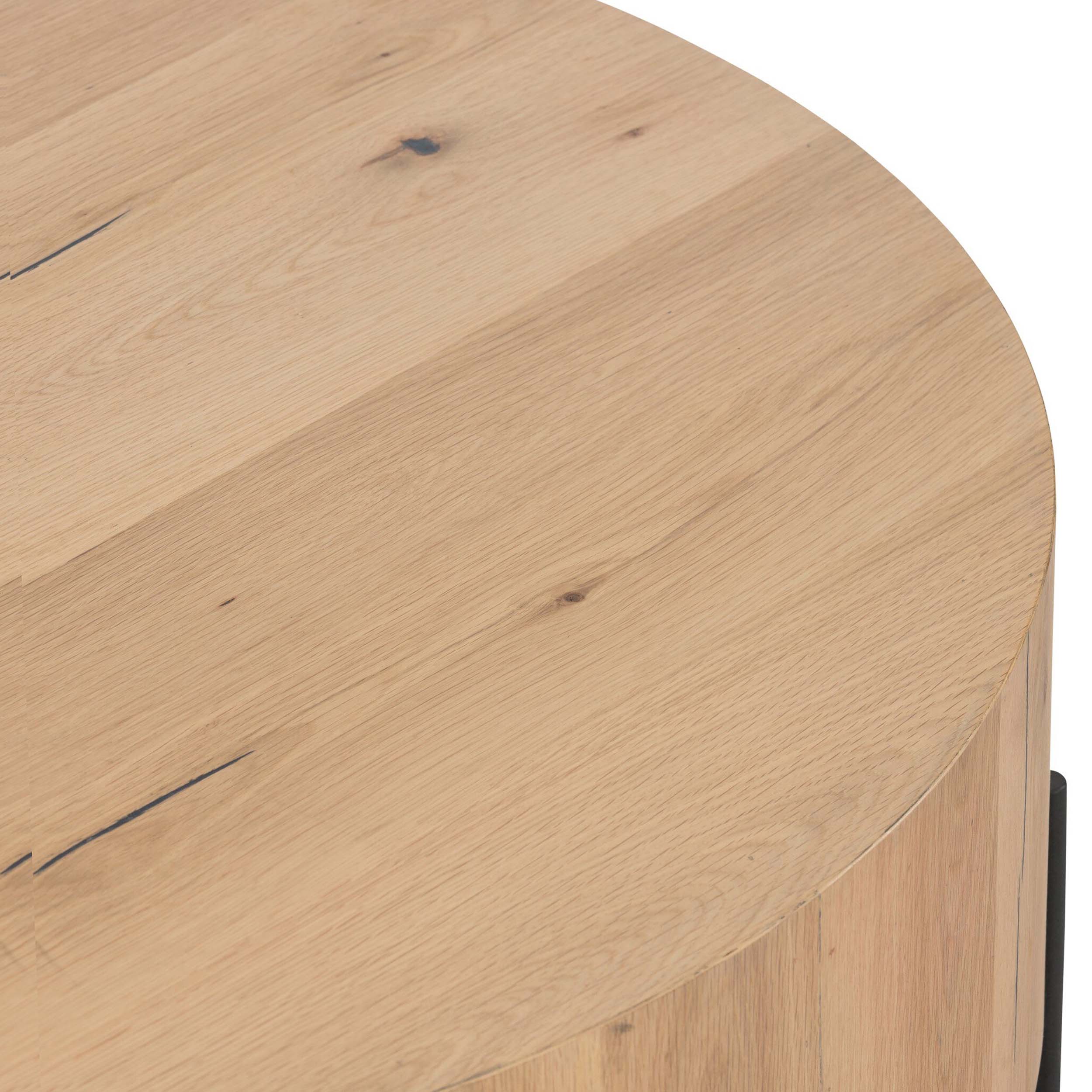 Eaton Drum Coffee Table, Light Oak Resin