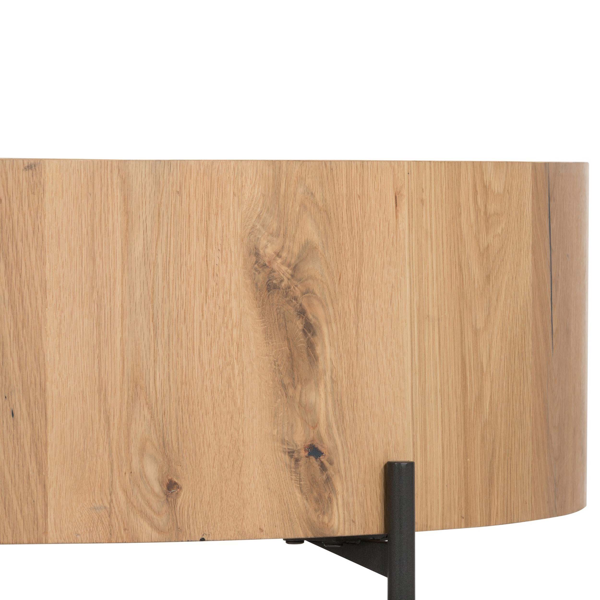 Eaton Drum Coffee Table, Light Oak Resin