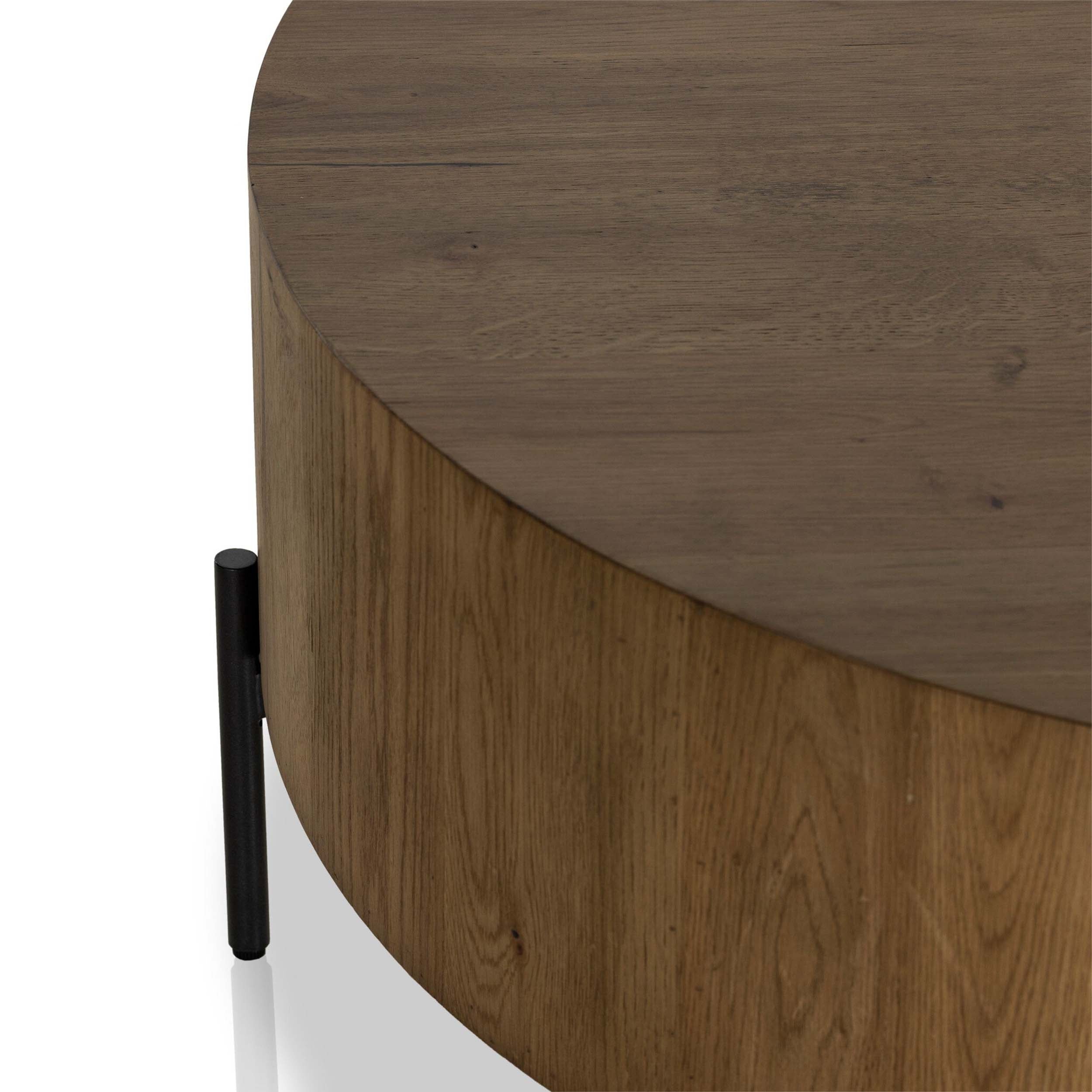 Eaton Drum Coffee Table, Amber Oak Resin