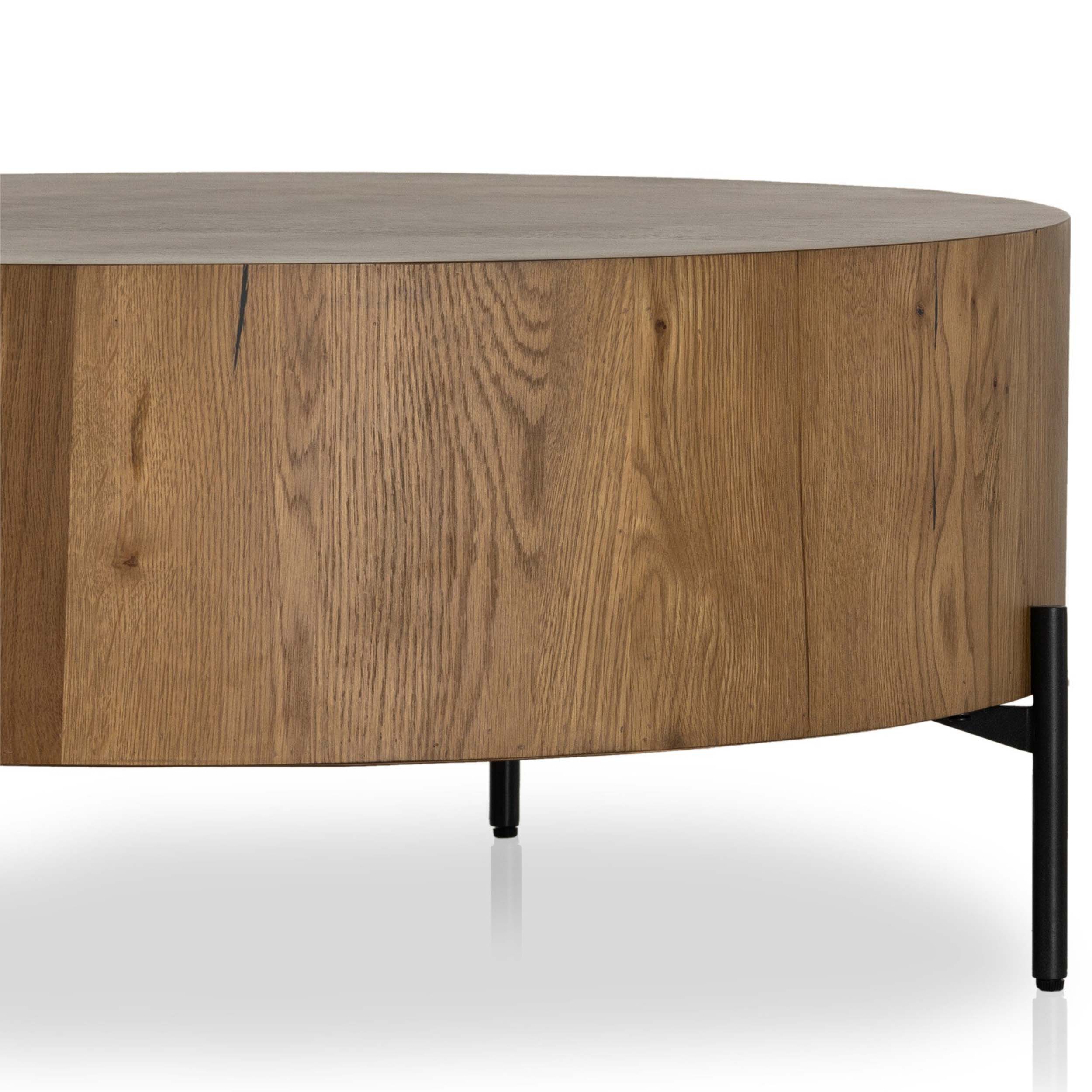Eaton Drum Coffee Table, Amber Oak Resin