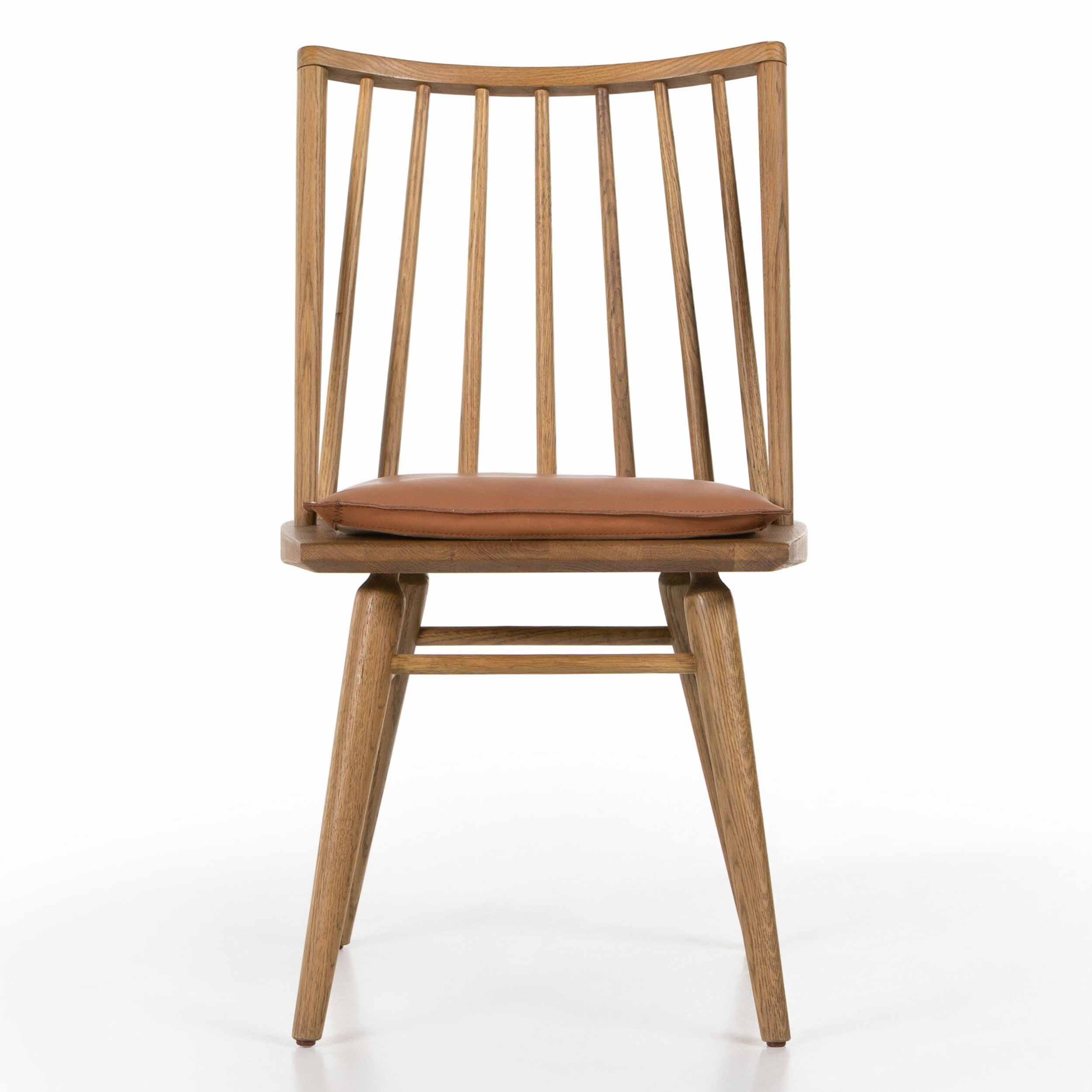 Lewis Windsor Chair, Whiskey Saddle, Sandy Oak