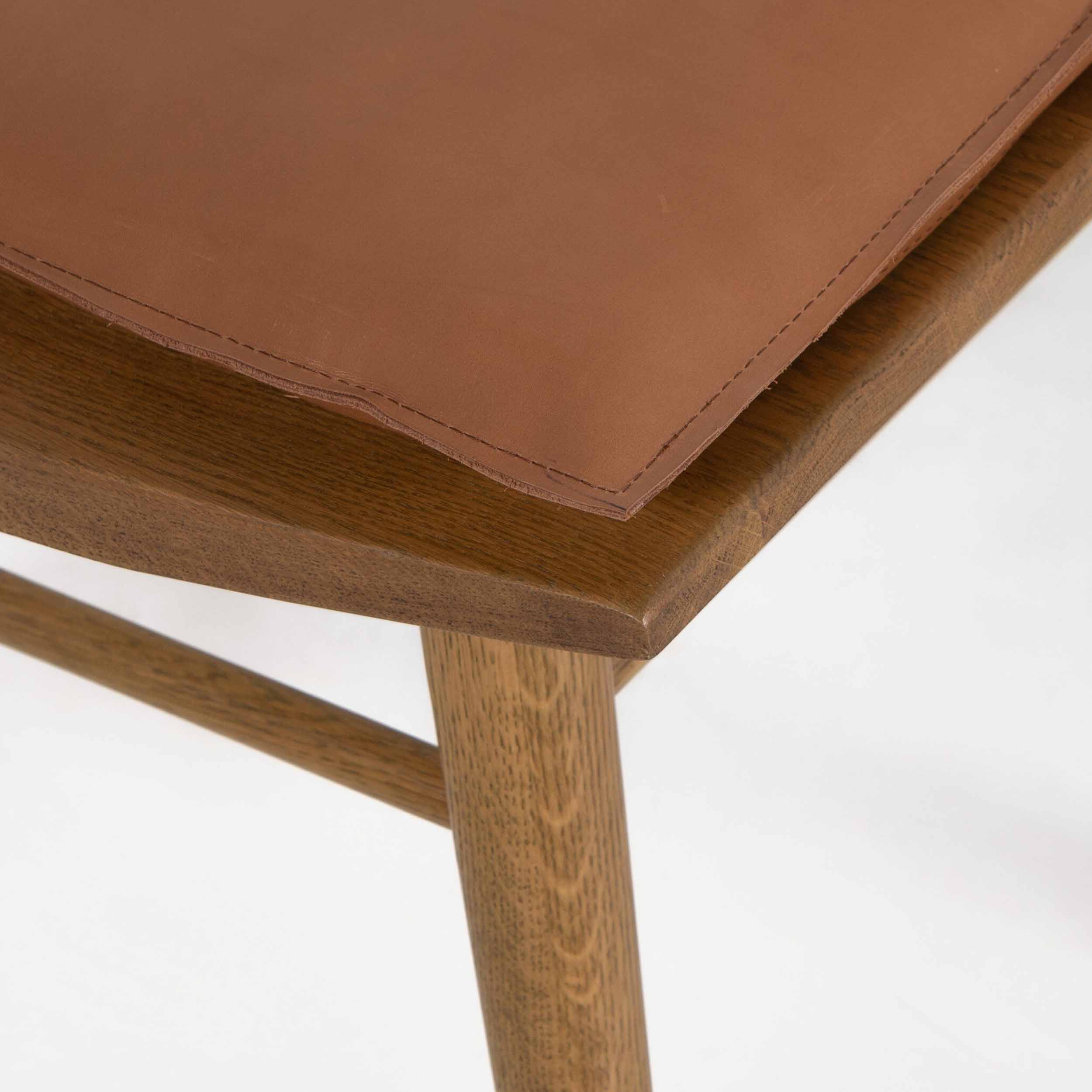 Lewis Windsor Chair, Whiskey Saddle, Sandy Oak