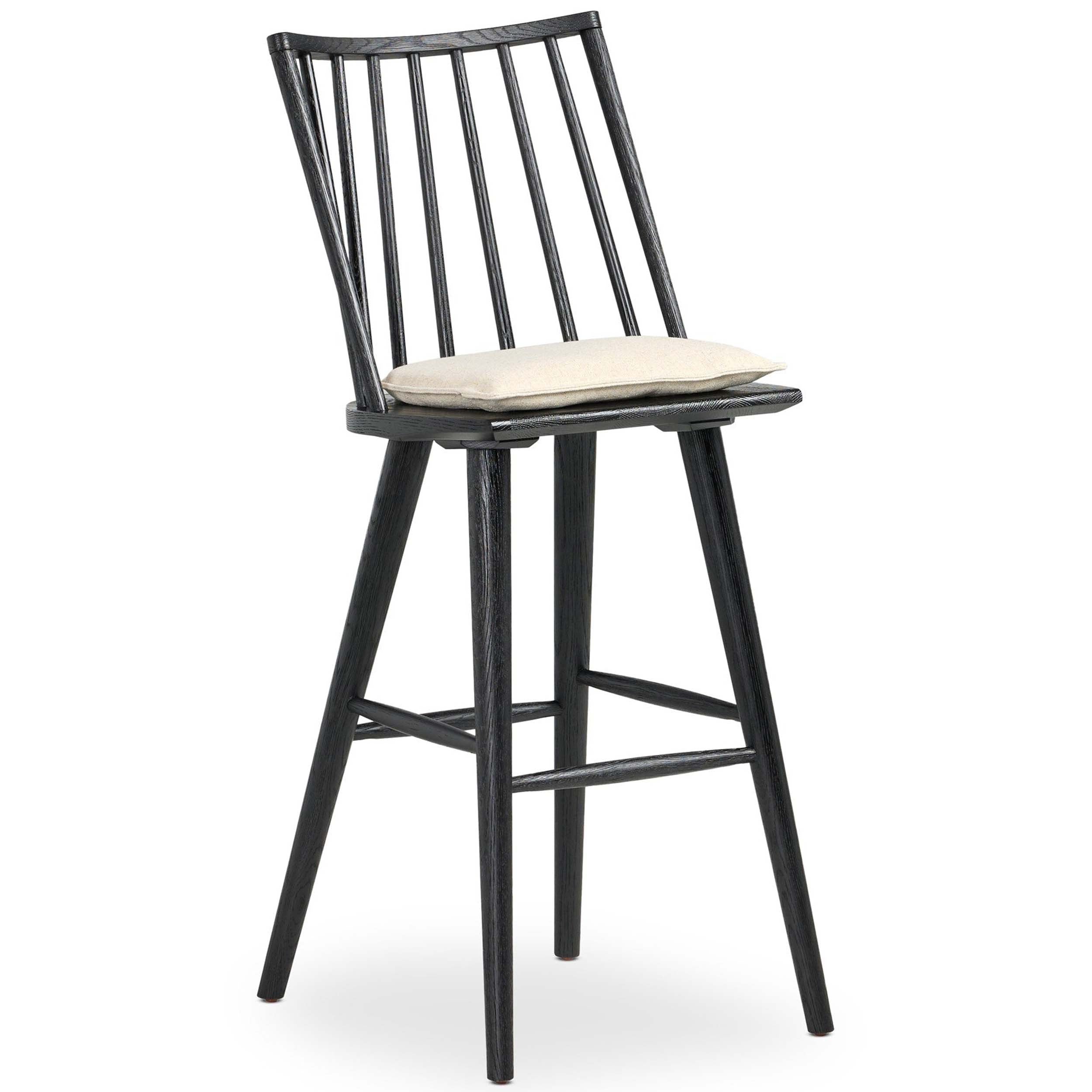 Lewis Windsor Bar + Counter Stool, Antwerp Natural, Black Oak