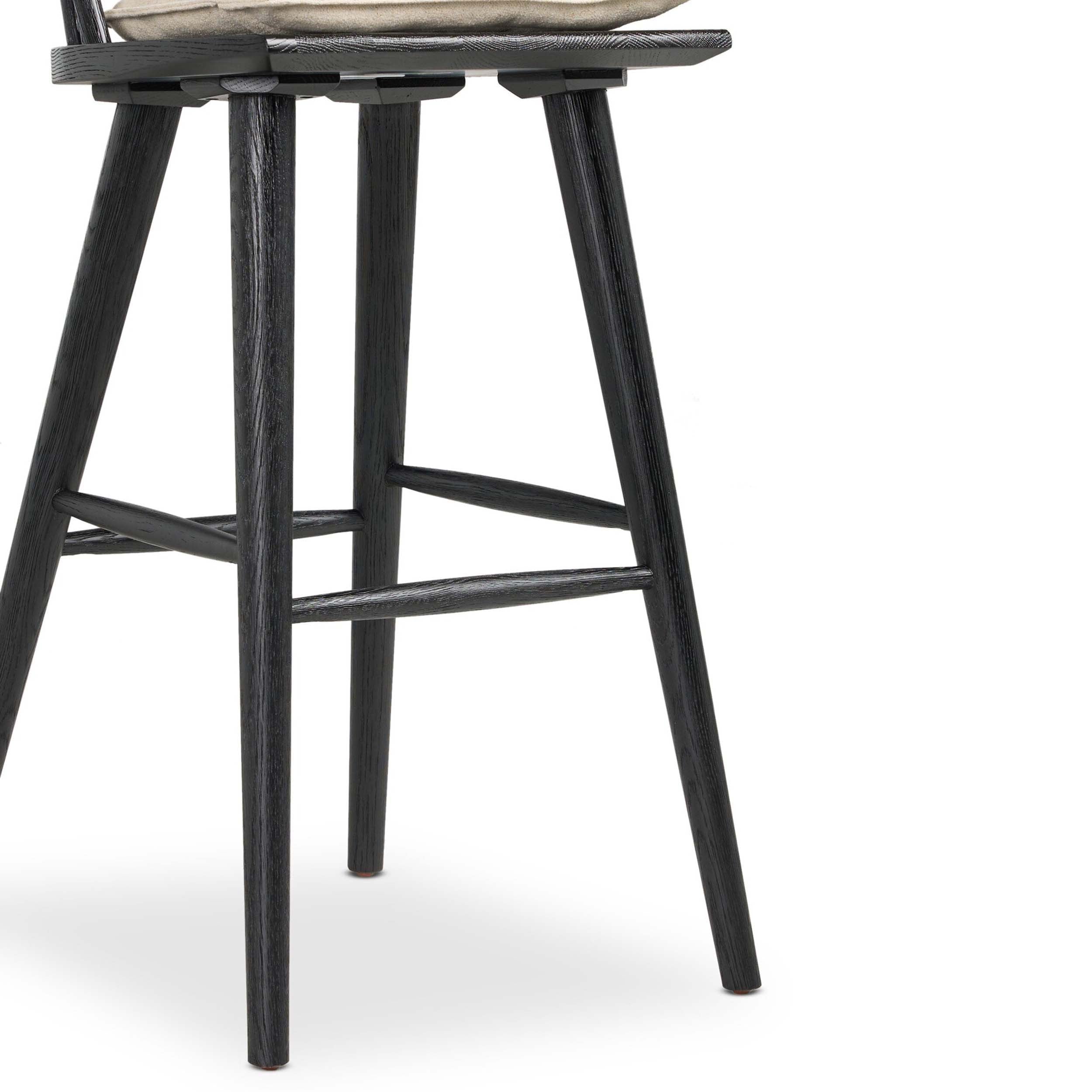 Lewis Windsor Bar + Counter Stool, Antwerp Natural, Black Oak