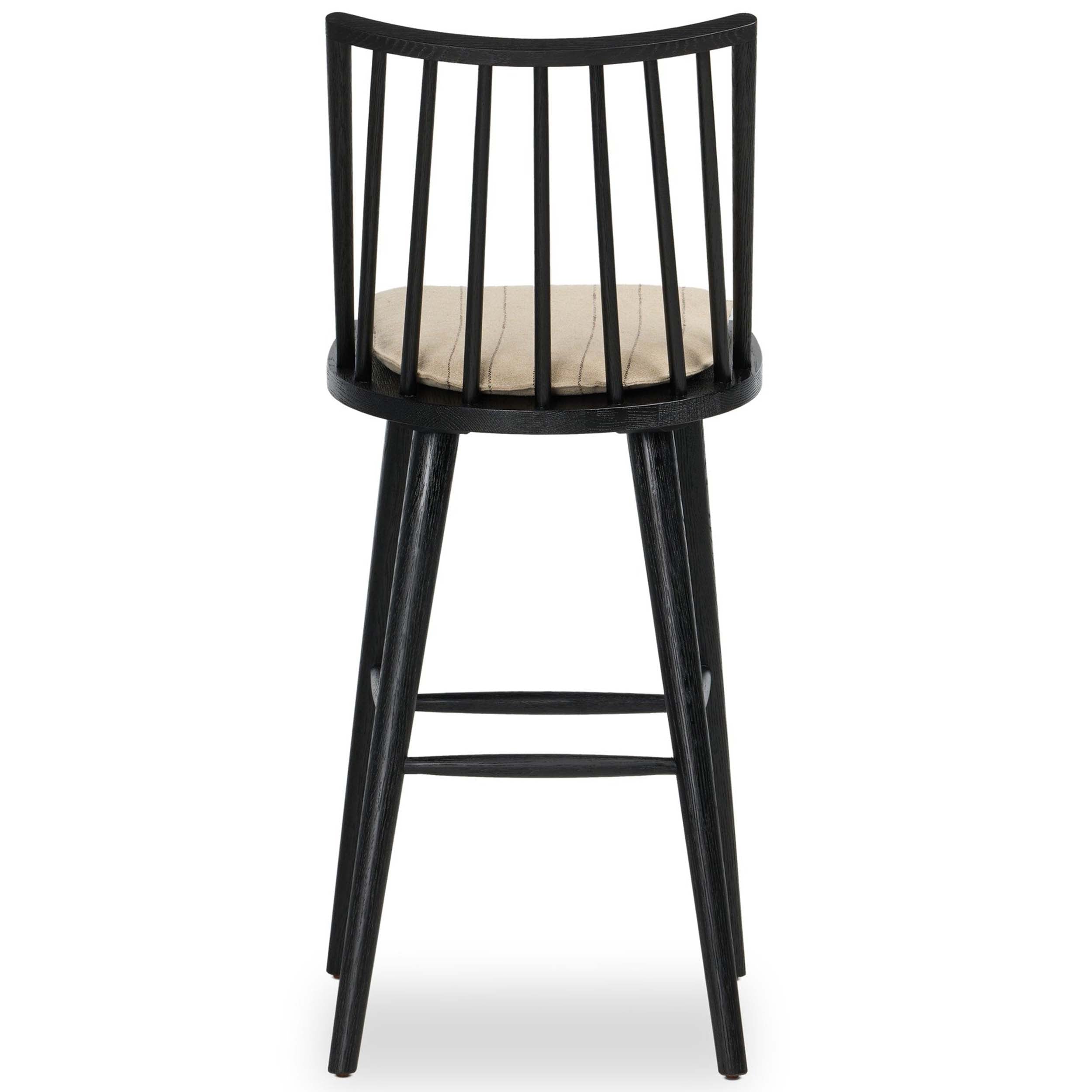 Lewis Windsor Bar + Counter Stool, Lavon Flint, Black Oak