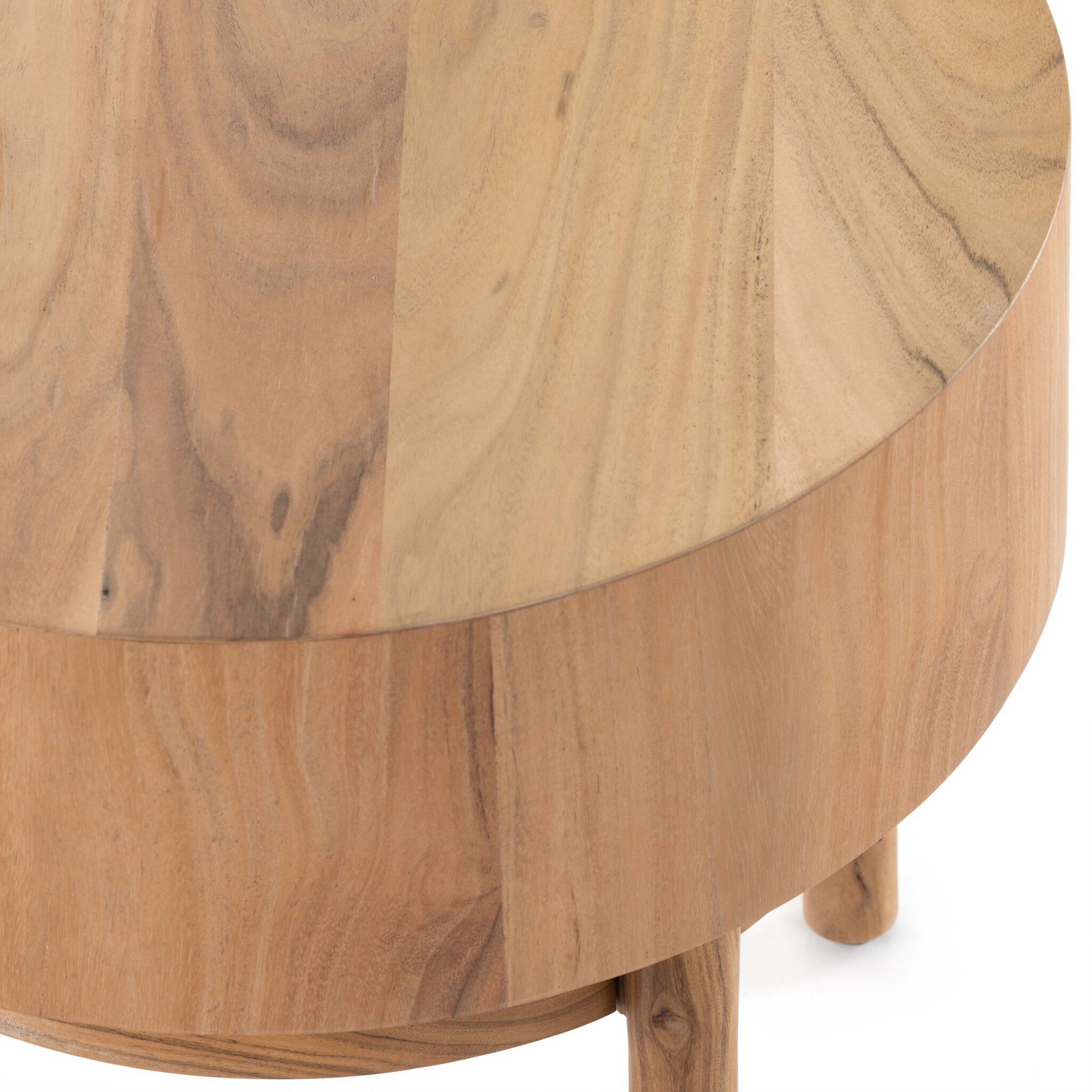 Atmore End Table, Natural Acacia Veneer