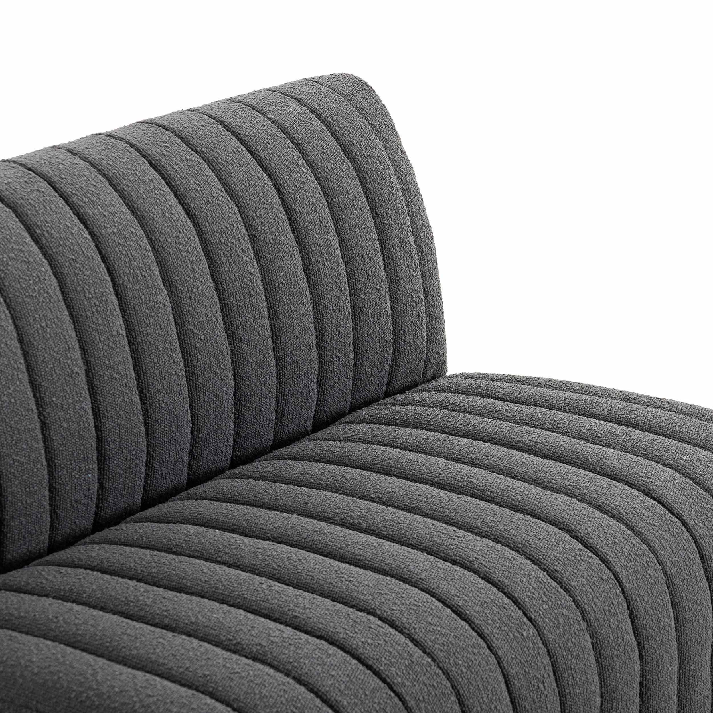 Build Your Own: Augustine Dining Banquette, FIQA Boucle Charcoal, Chair + A Half