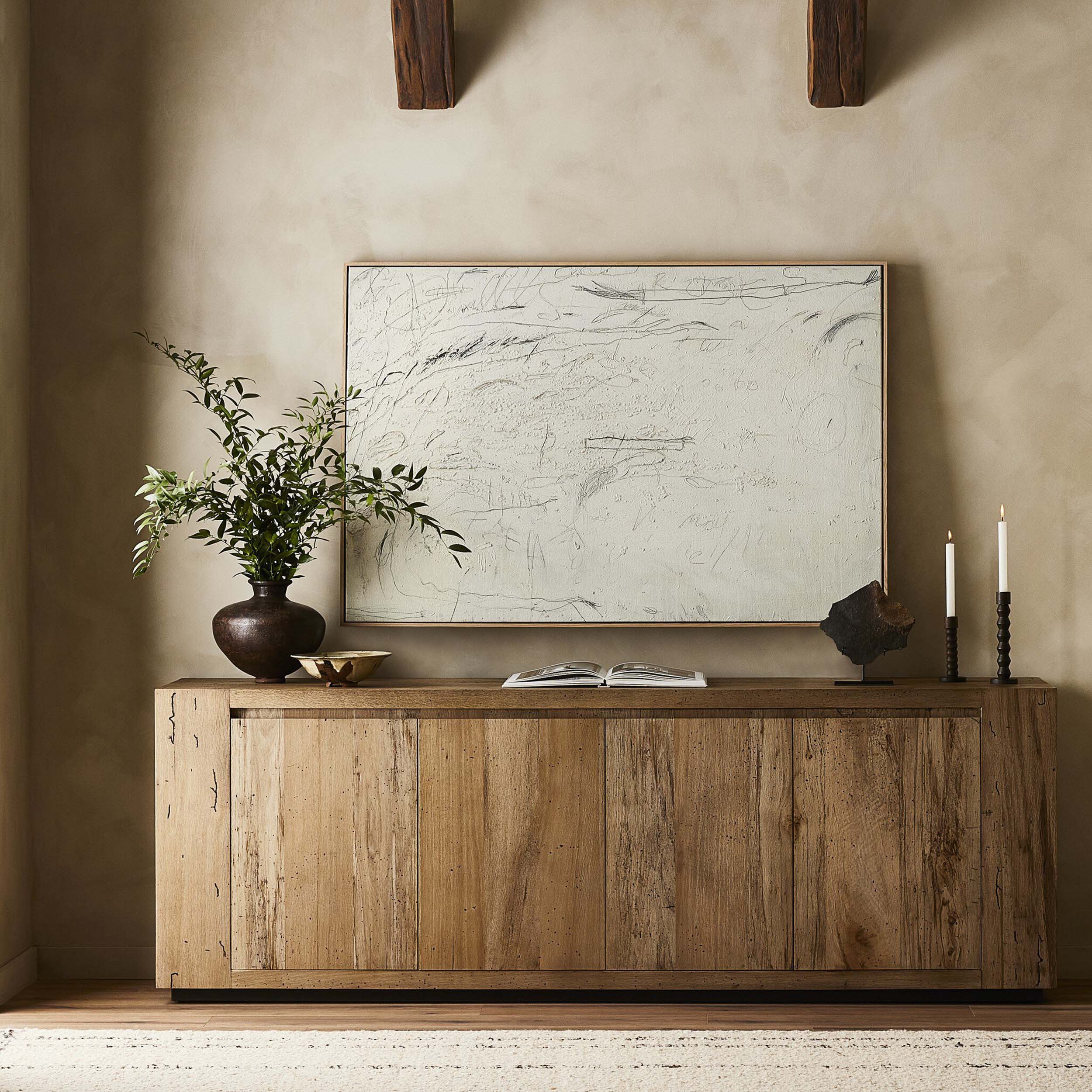 Abaso Sideboard, Rustic Wormwood Oak