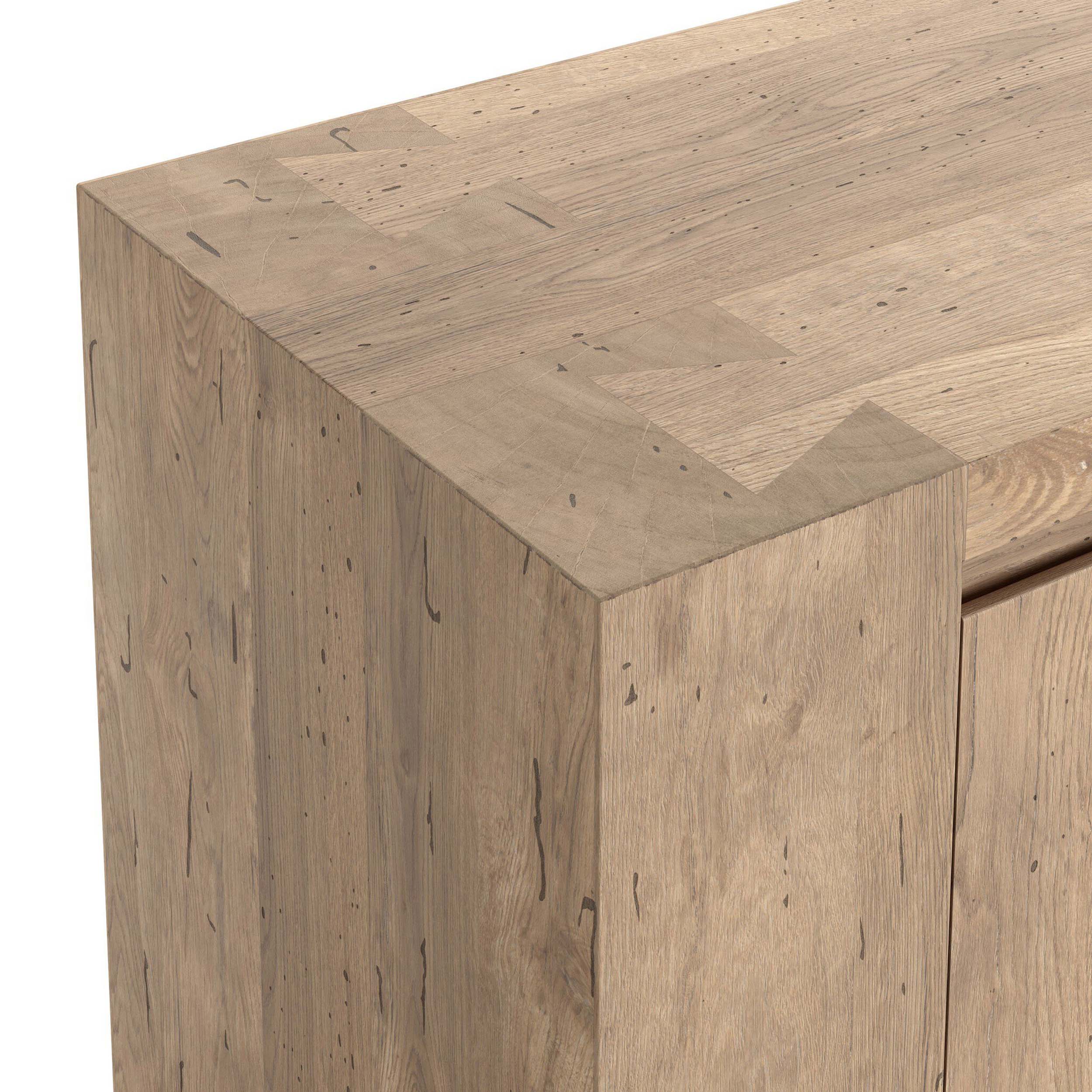 Abaso Sideboard, Whitewash Rustic Wormwood Oak