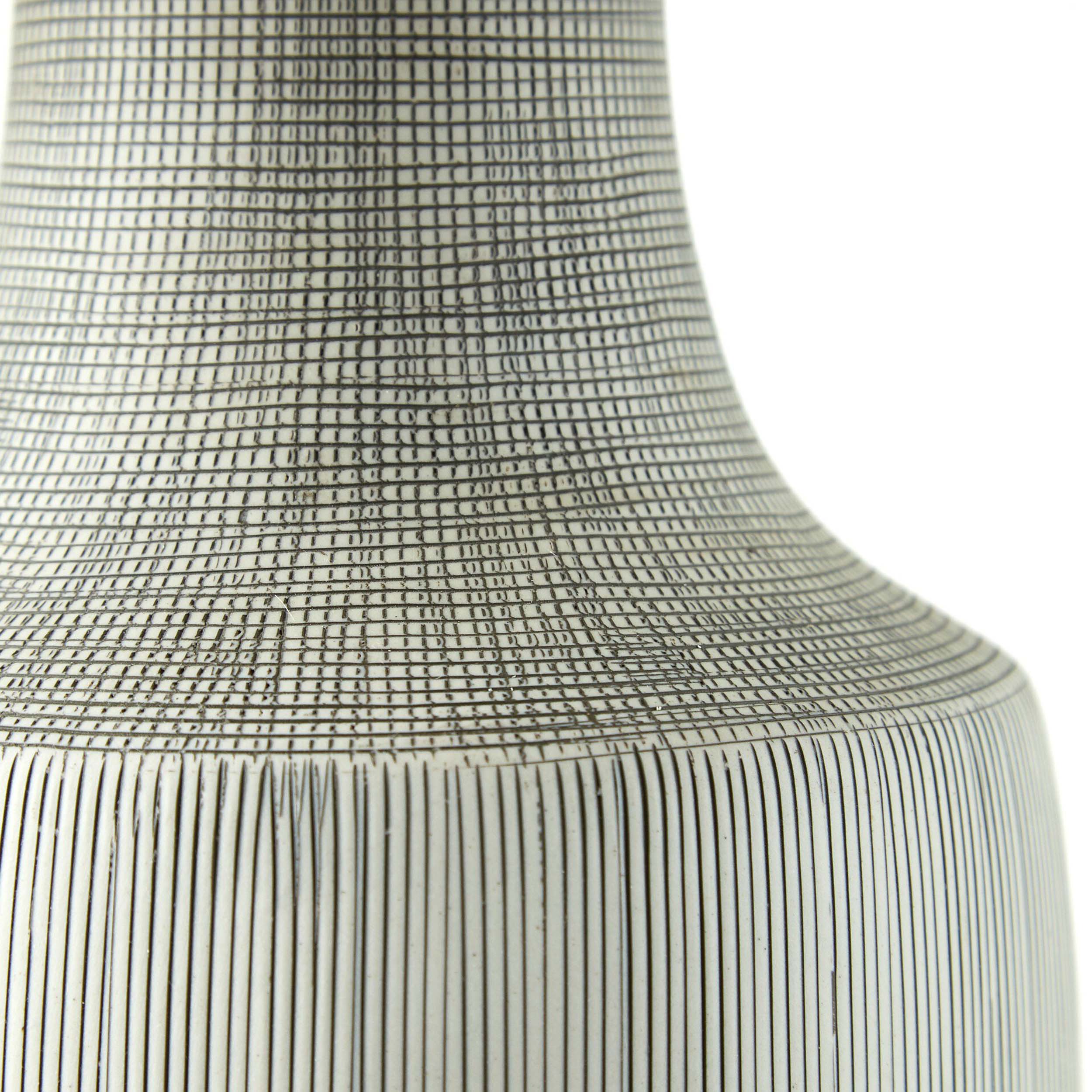 Ombak Table Lamp, Black & White Grid Porcelain Ceramic
