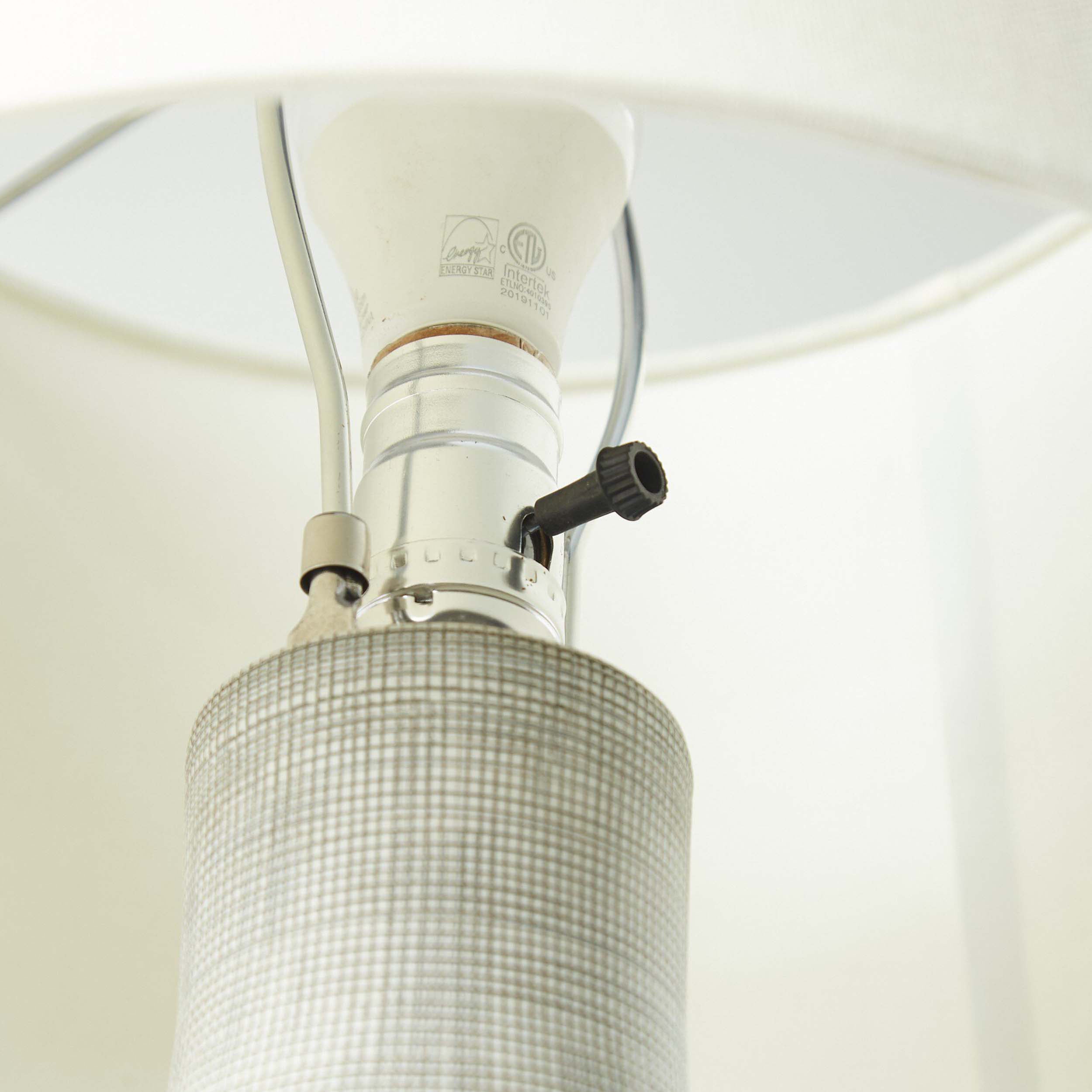 Ombak Table Lamp, Black & White Grid Porcelain Ceramic