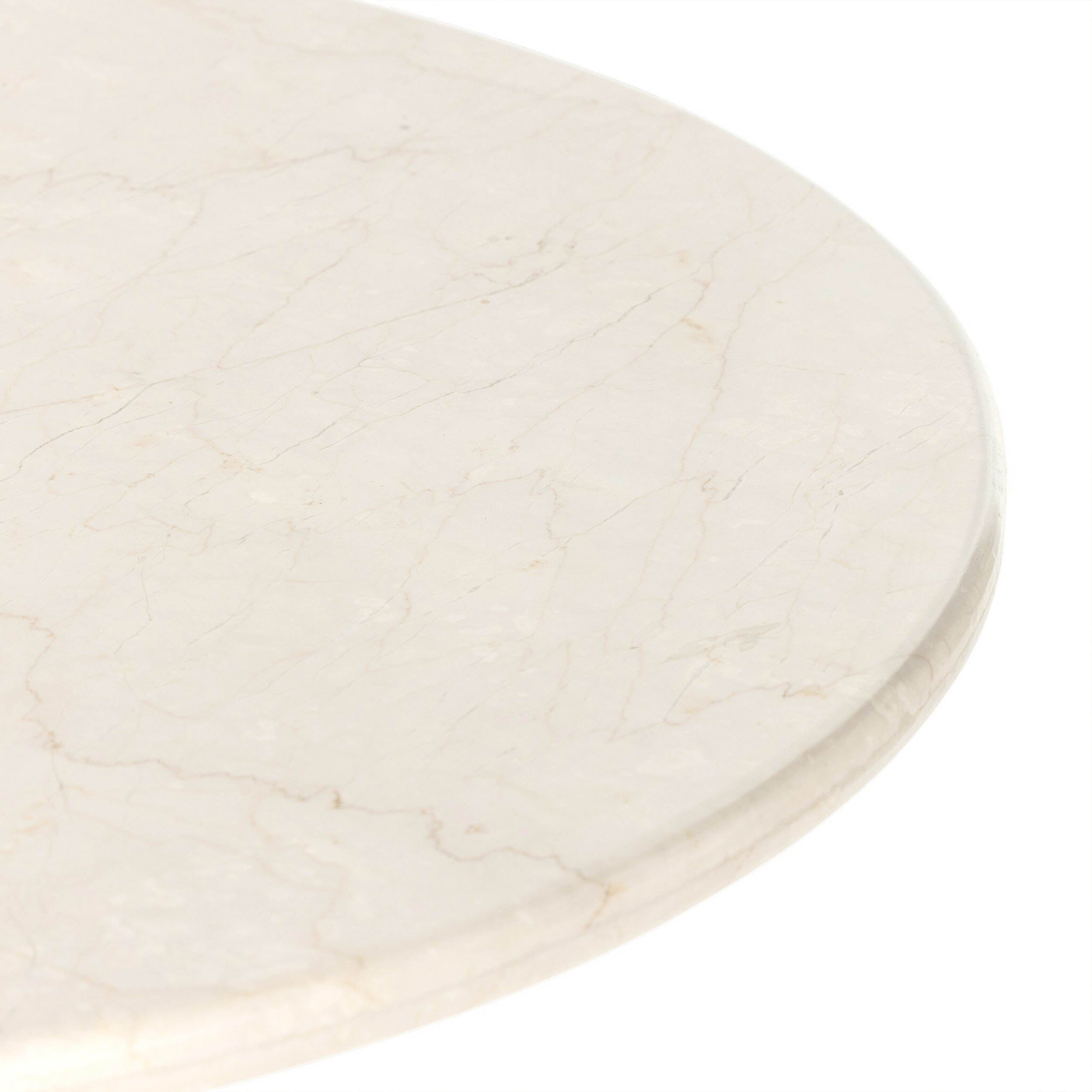 Belle Oval Dining Table, Cream Marble