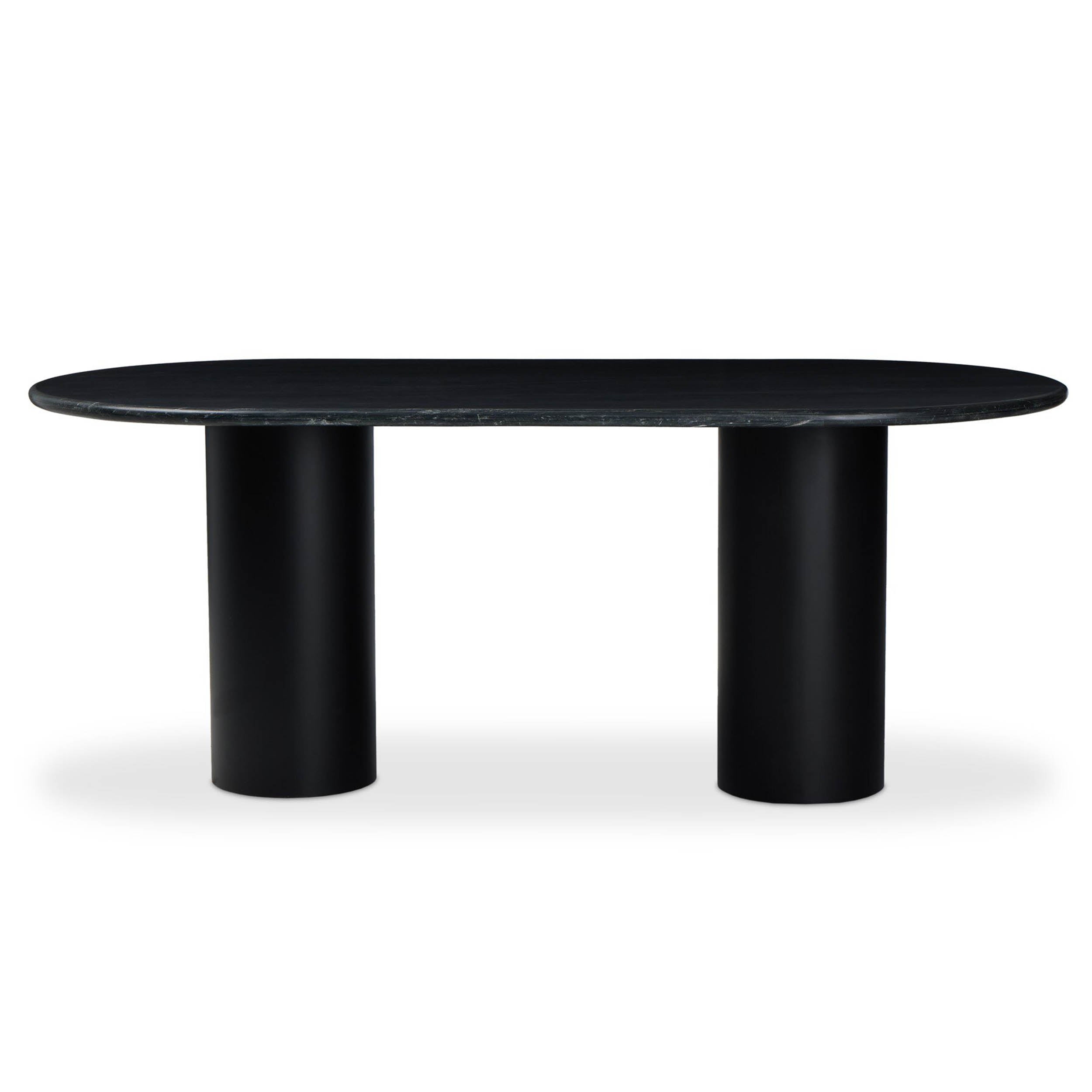 Belle Oval Dining Table, Black Marble