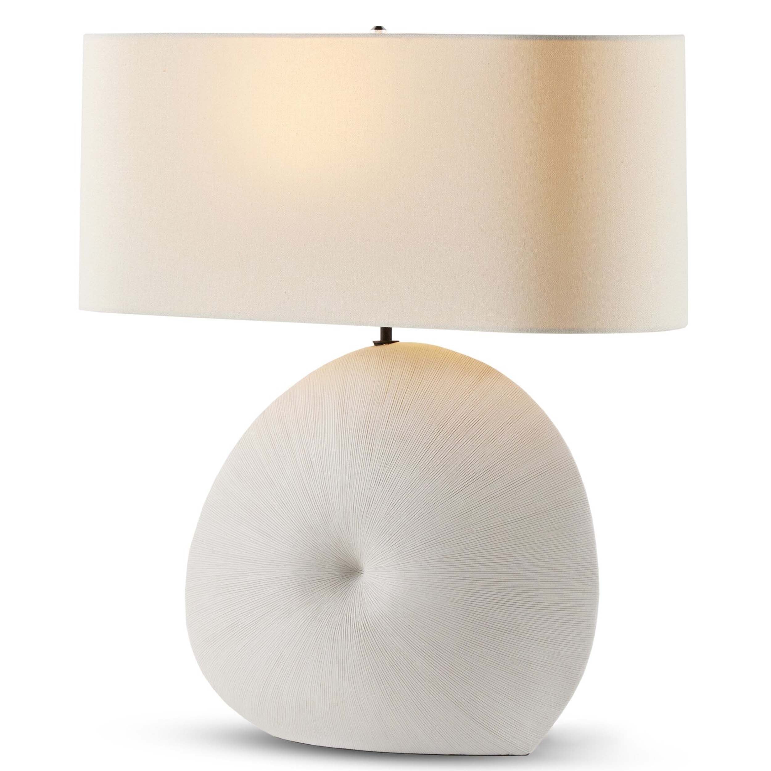 Busaba Table Lamp, Textured Matte White Porcelain Ceramic
