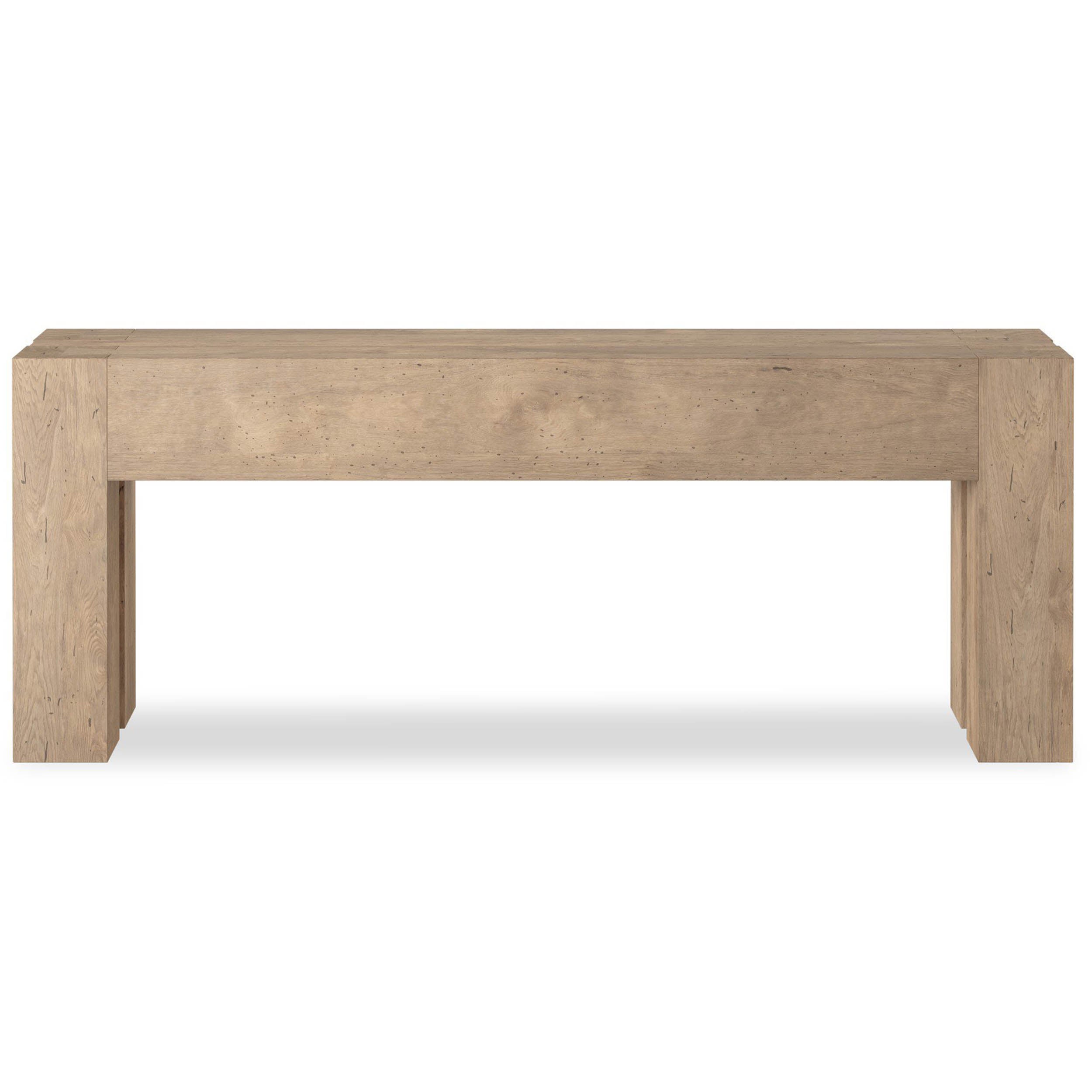 Abaso Console Table, Whitewash Rustic Wormwood Oak