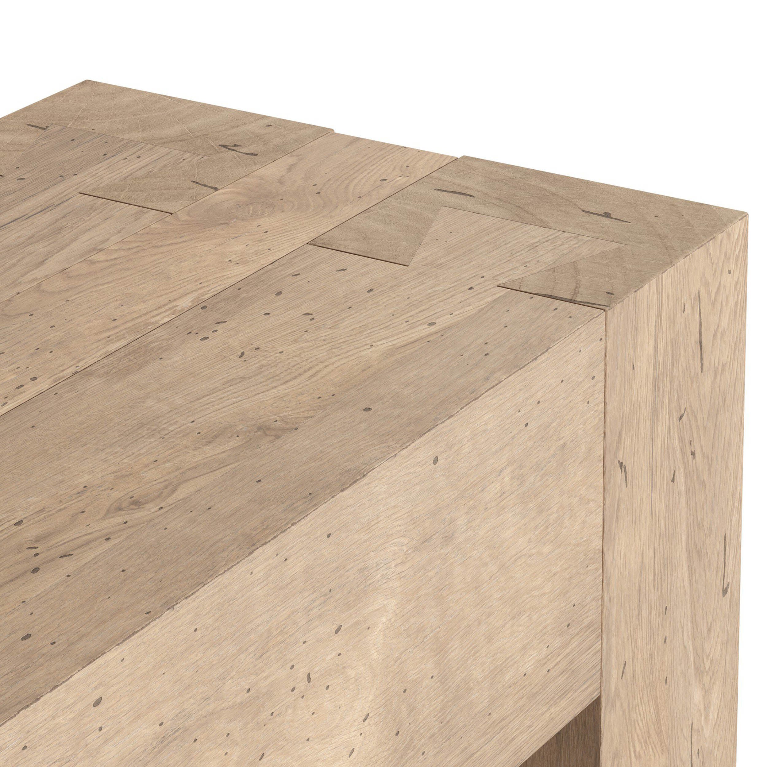 Abaso Console Table, Whitewash Rustic Wormwood Oak