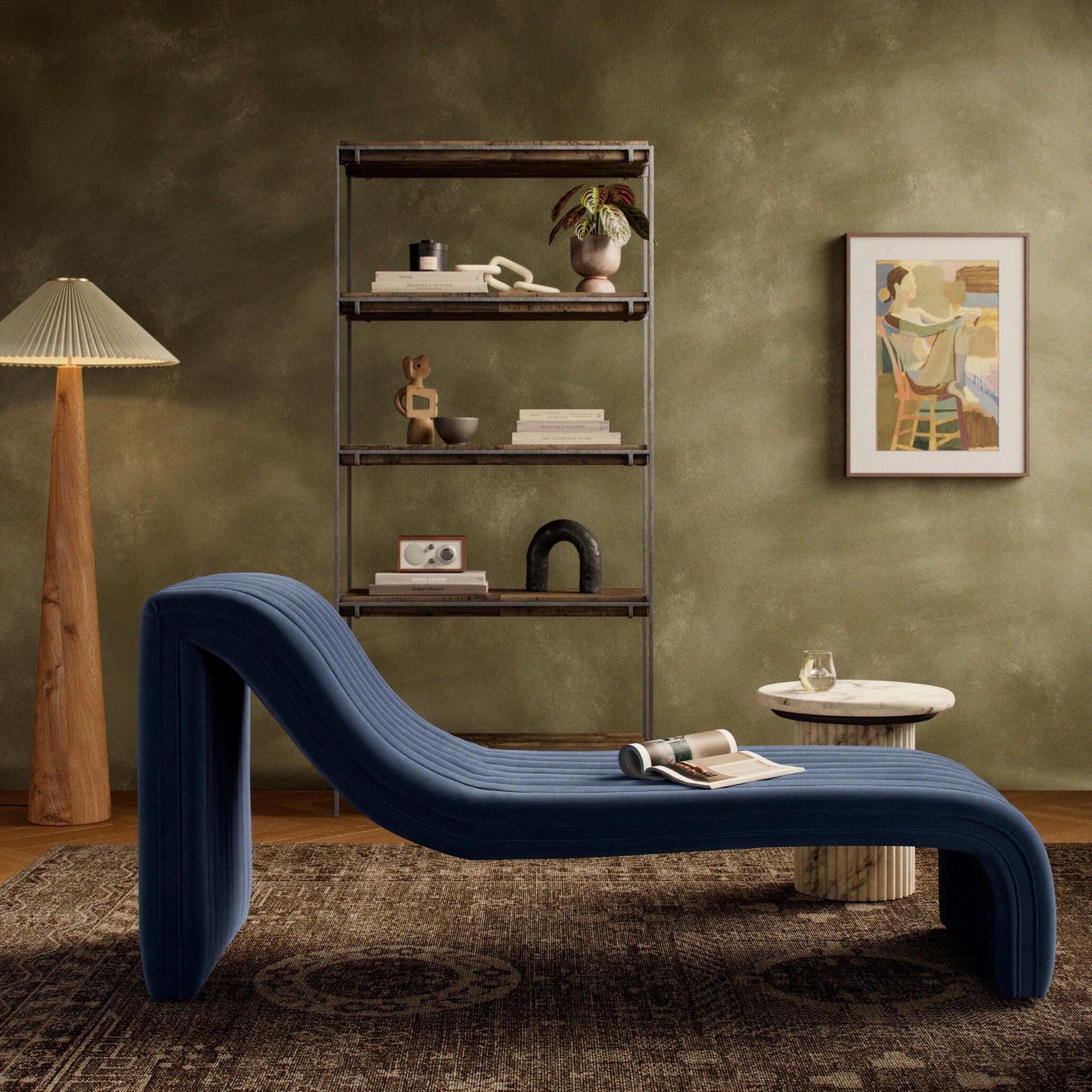 Augustine Chaise Lounge, Sapphire Navy