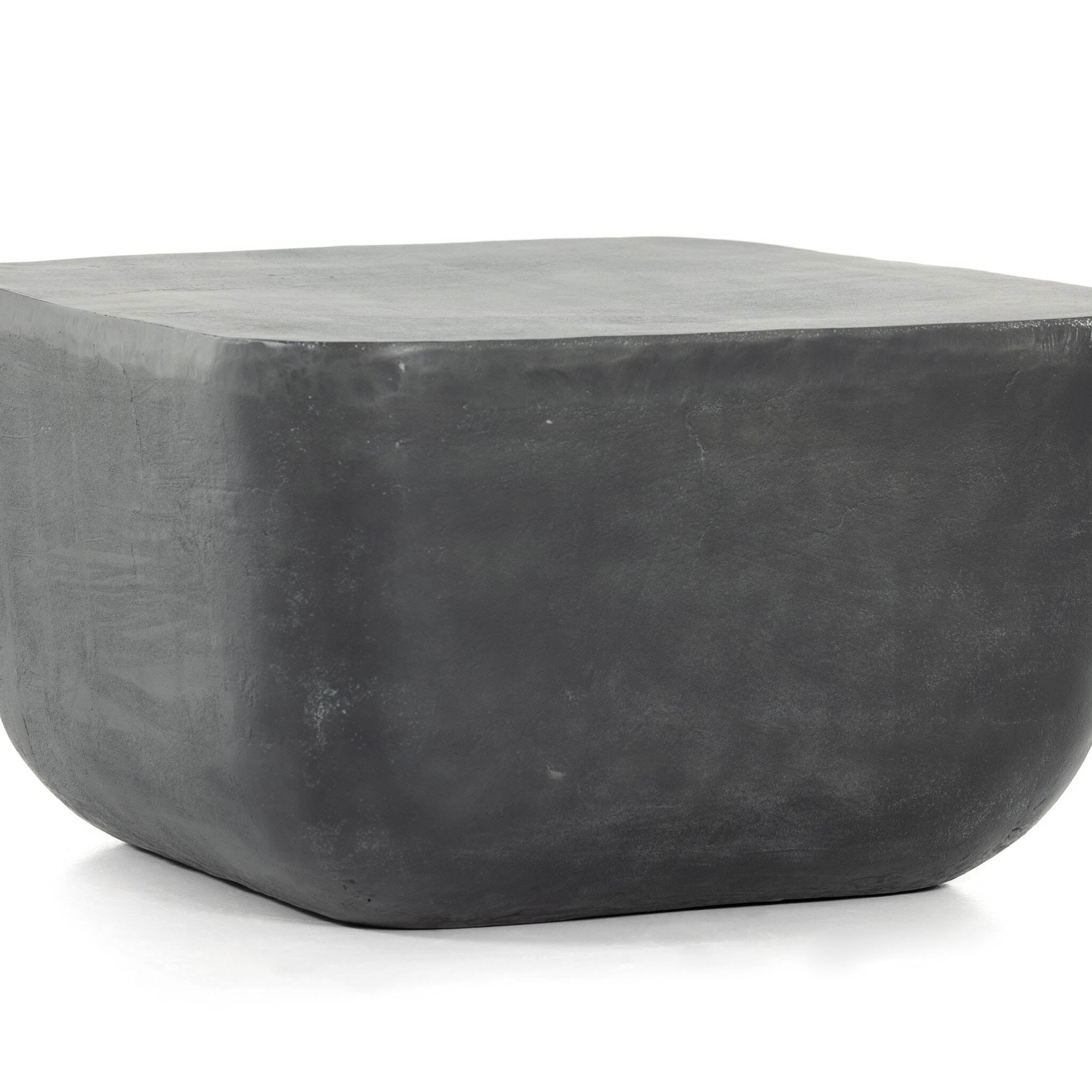 Basil Square Outdoor End Table, Aged Grey