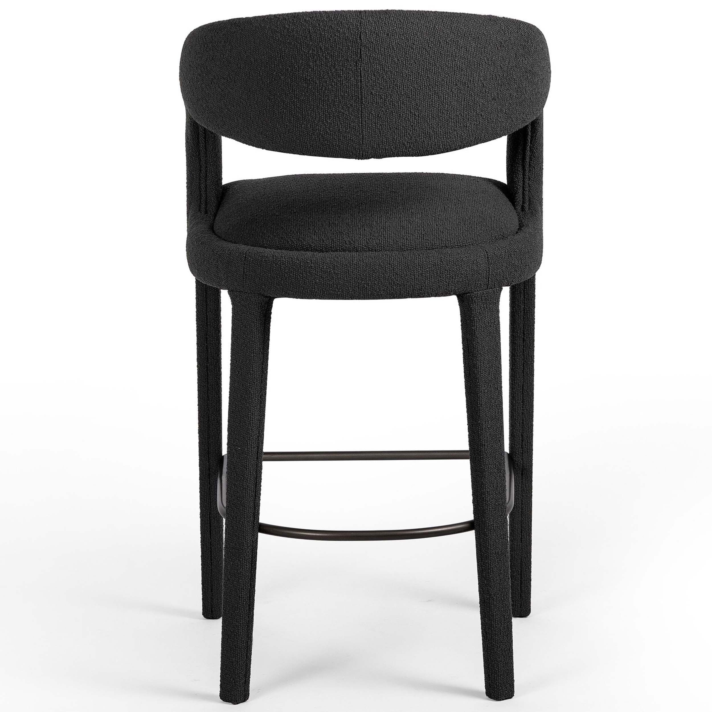 Hawkins Bar + Counter Stool, FIQA Boucle Charcoal