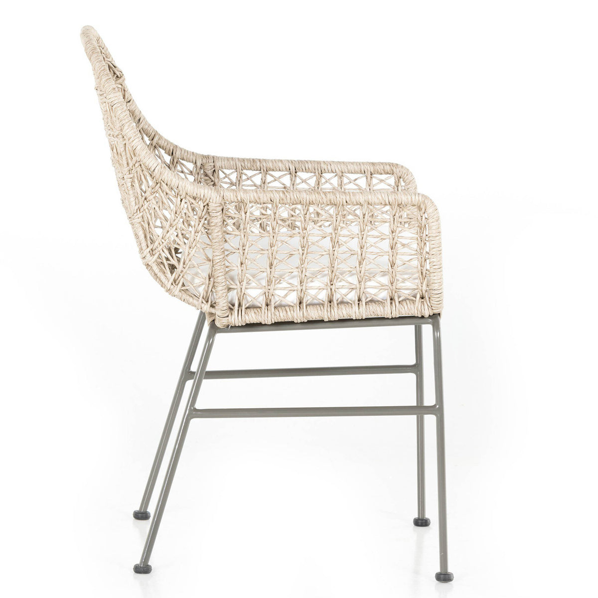 Bandera Outdoor Woven Dining Chair, Stinson White, Vintage White, Set of 2
