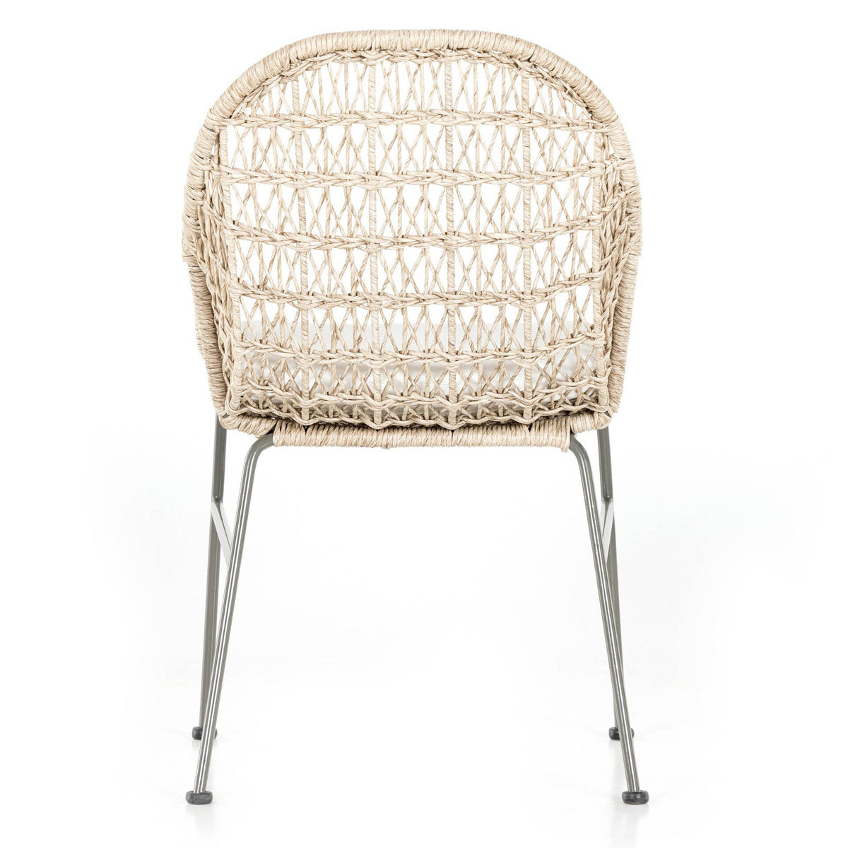 Bandera Outdoor Woven Dining Chair, Stinson White, Vintage White, Set of 2