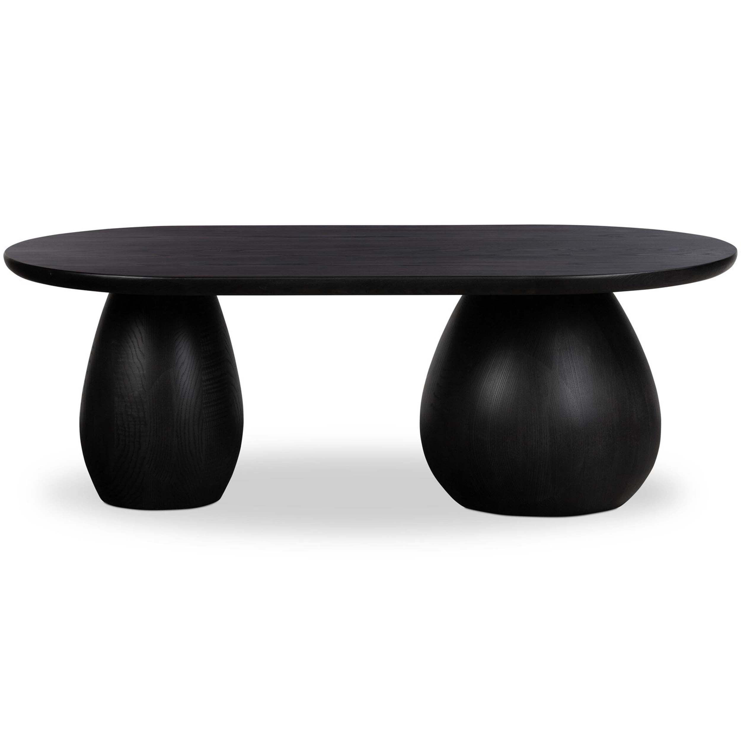 Merla Wood Coffee Table, Black Wash Ash Veneer