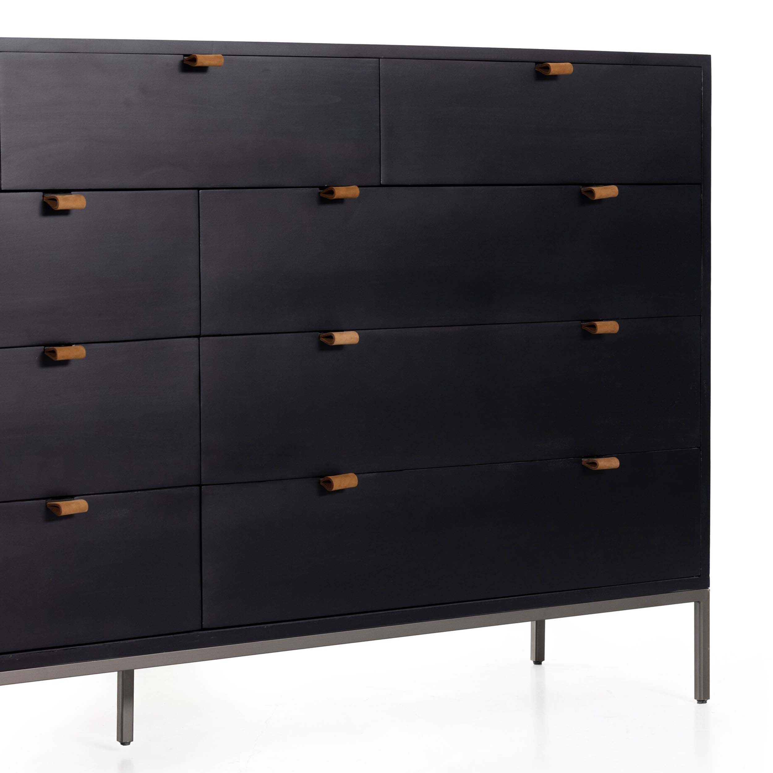 Trey 9 Drawer Dresser, Black Wash Poplar